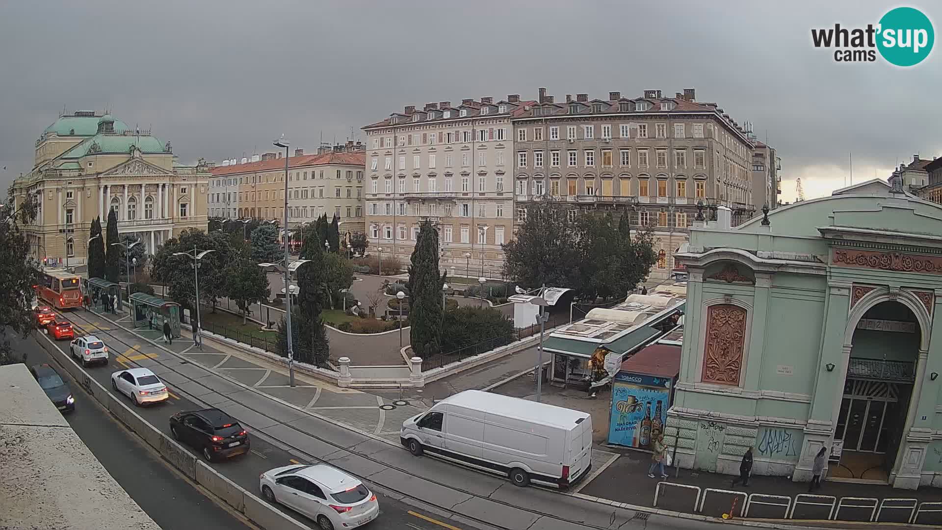 Webcam Fiume – Parco e Teatro nazionale Croato Ivan pl. Zajc