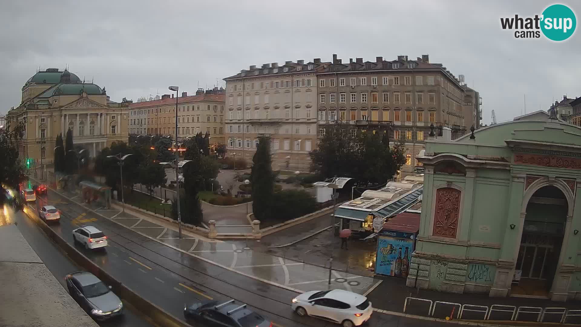 Webcam Rijeka – Parque i Teatro Nacional Croato Ivan pl. Zajc