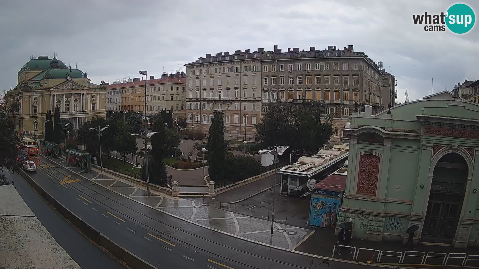 Webcam Rijeka – Park et Théâtre national croate Ivan pl. Zajc