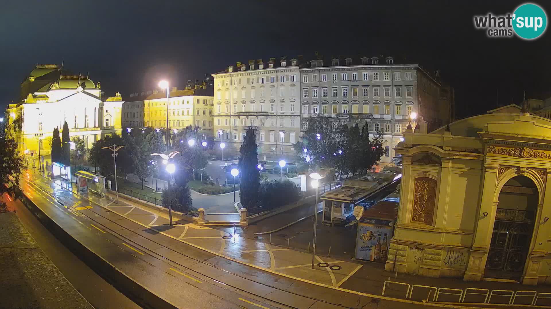 Webcam Fiume – Parco e Teatro nazionale Croato Ivan pl. Zajc