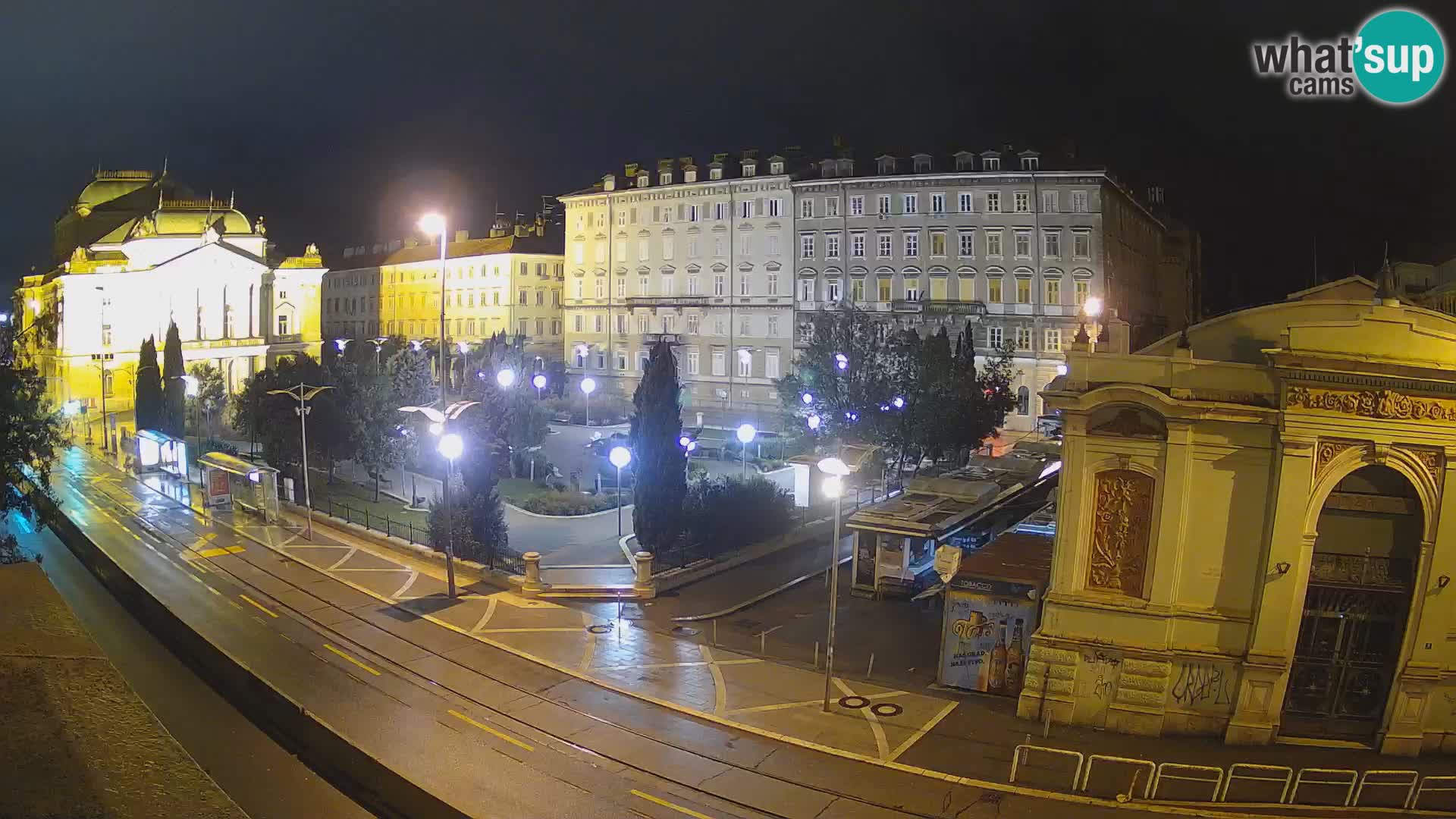 Webcam Fiume – Parco e Teatro nazionale Croato Ivan pl. Zajc