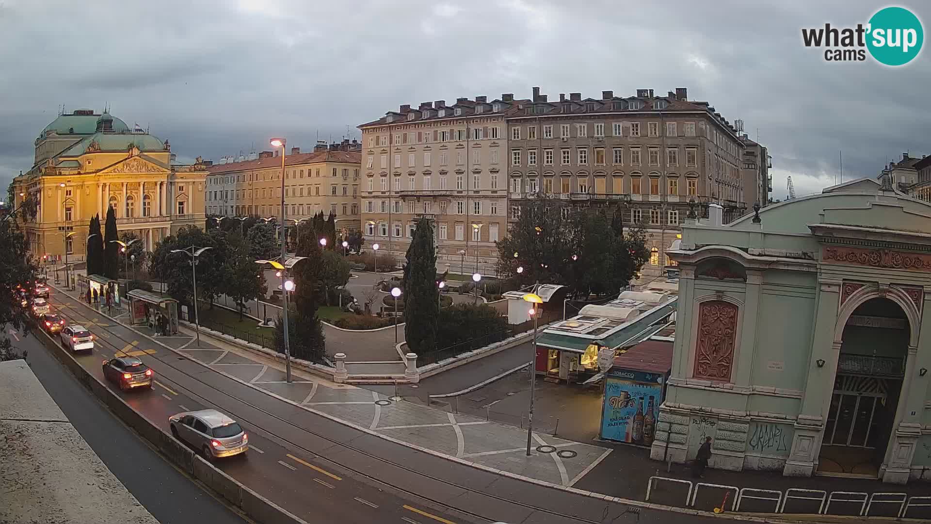 Webcam Fiume – Parco e Teatro nazionale Croato Ivan pl. Zajc