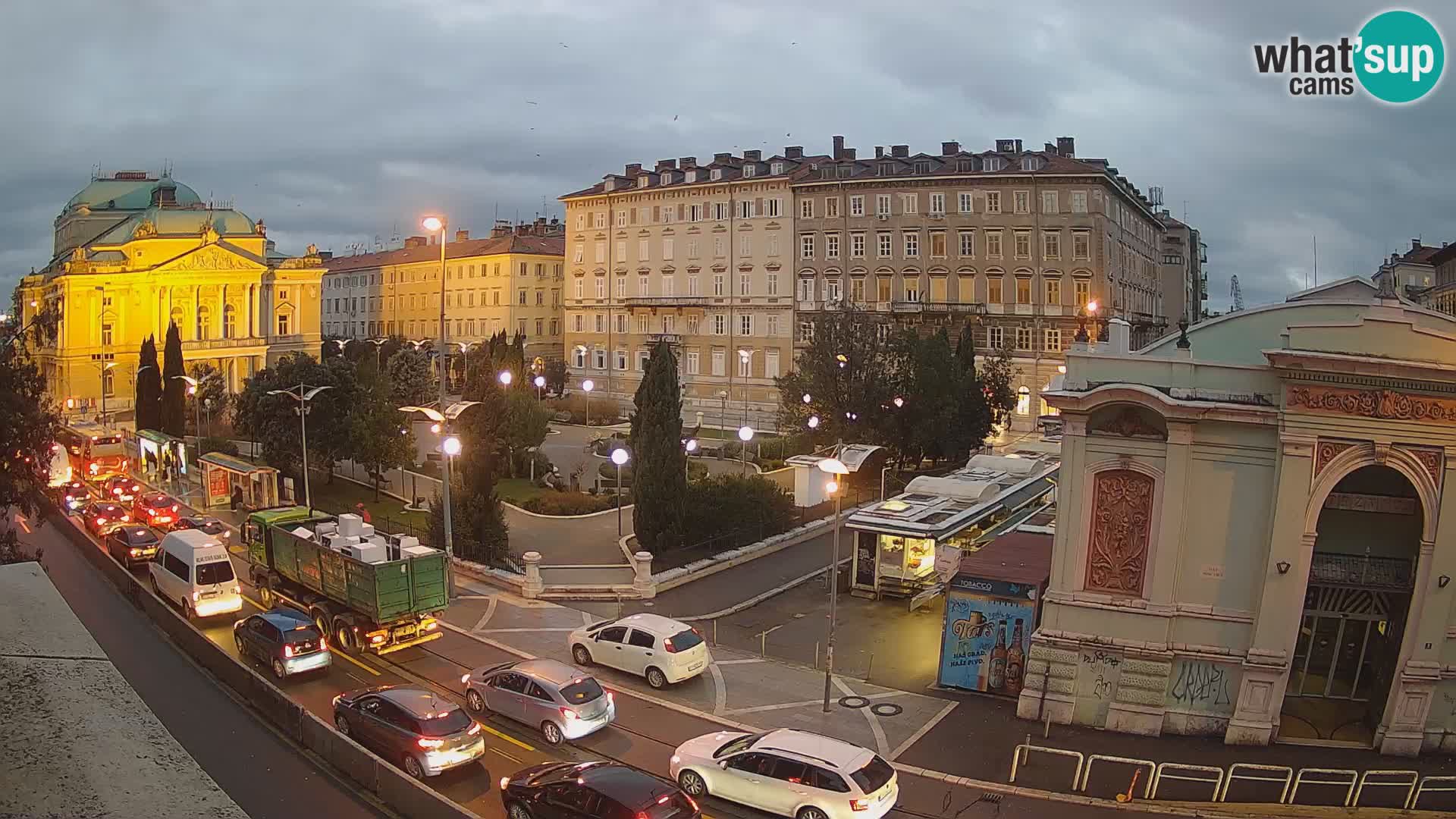 Webcam Fiume – Parco e Teatro nazionale Croato Ivan pl. Zajc