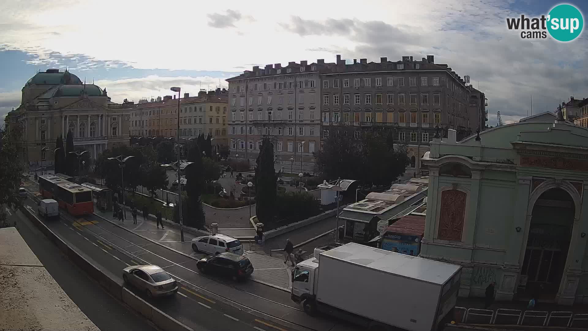 Webcam Rijeka – Parque i Teatro Nacional Croato Ivan pl. Zajc