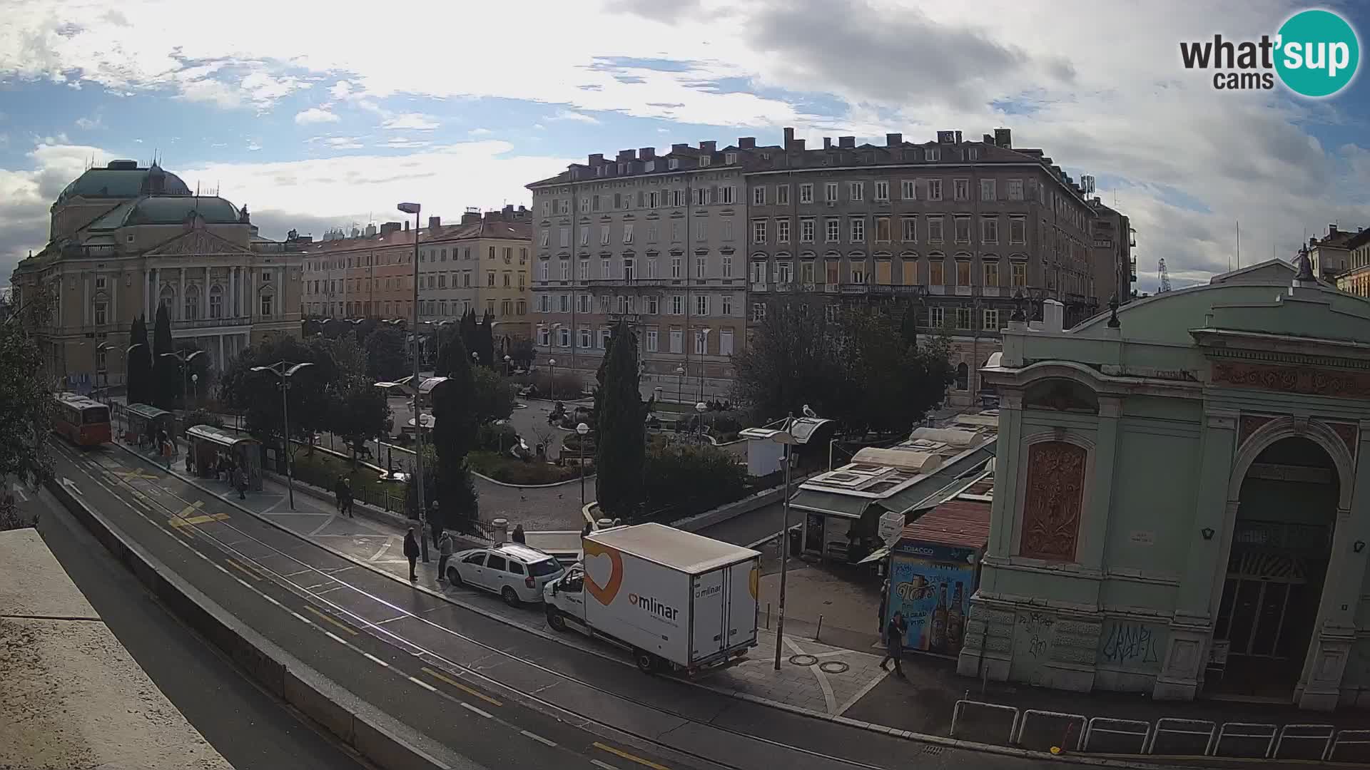 Webcam Rijeka – Park et Théâtre national croate Ivan pl. Zajc