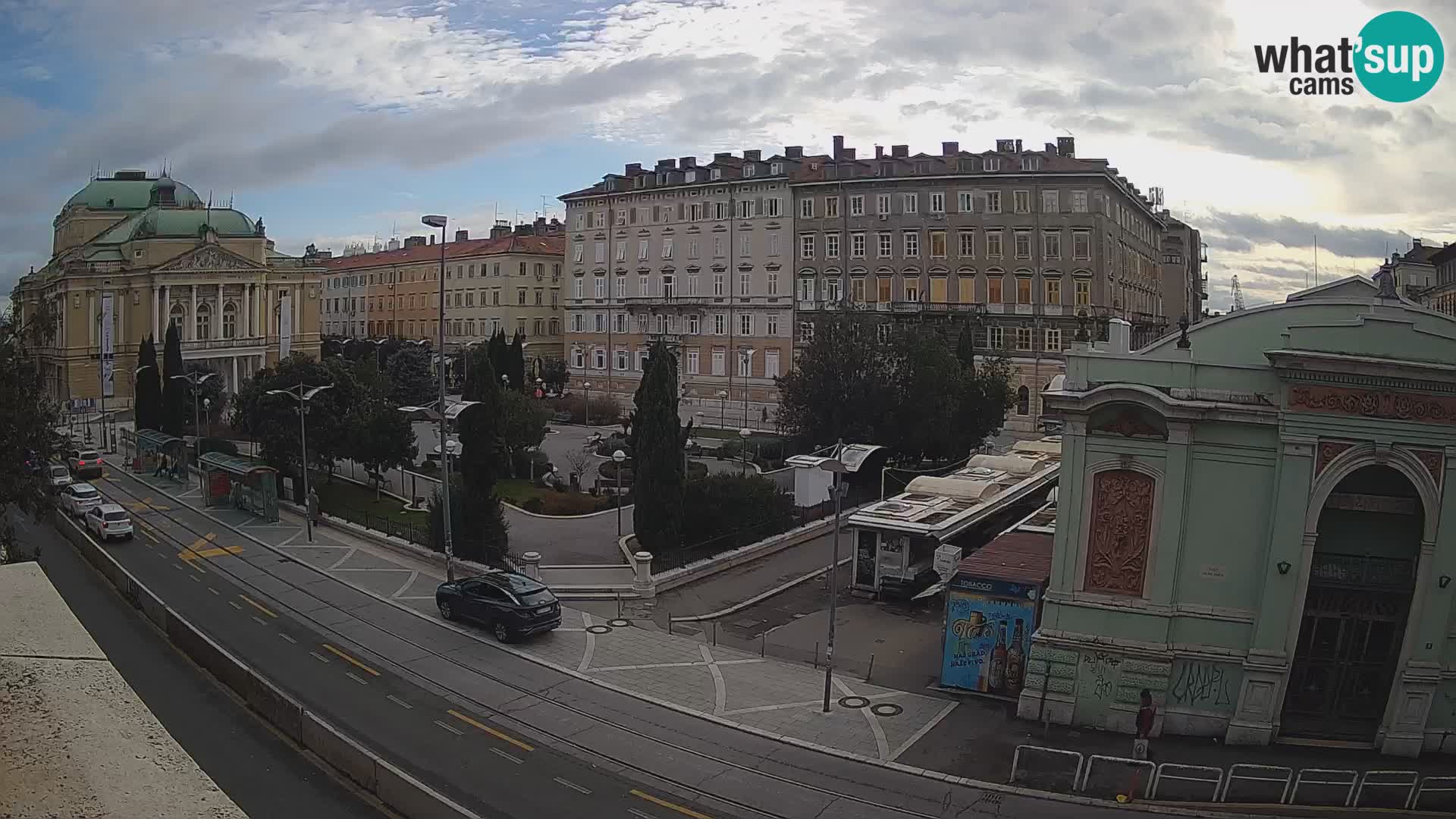 Webcam Rijeka – Park et Théâtre national croate Ivan pl. Zajc