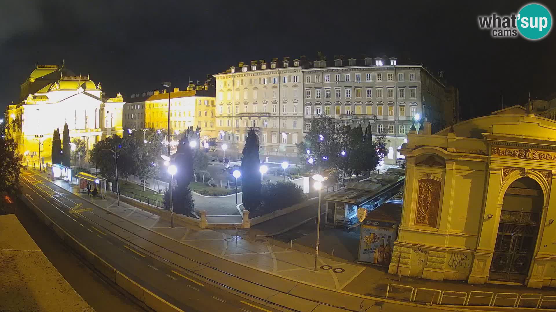 Webcam Rijeka – Park et Théâtre national croate Ivan pl. Zajc