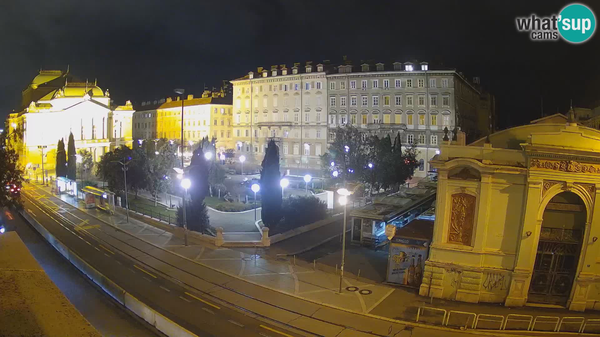 Webcam Rijeka – Park et Théâtre national croate Ivan pl. Zajc