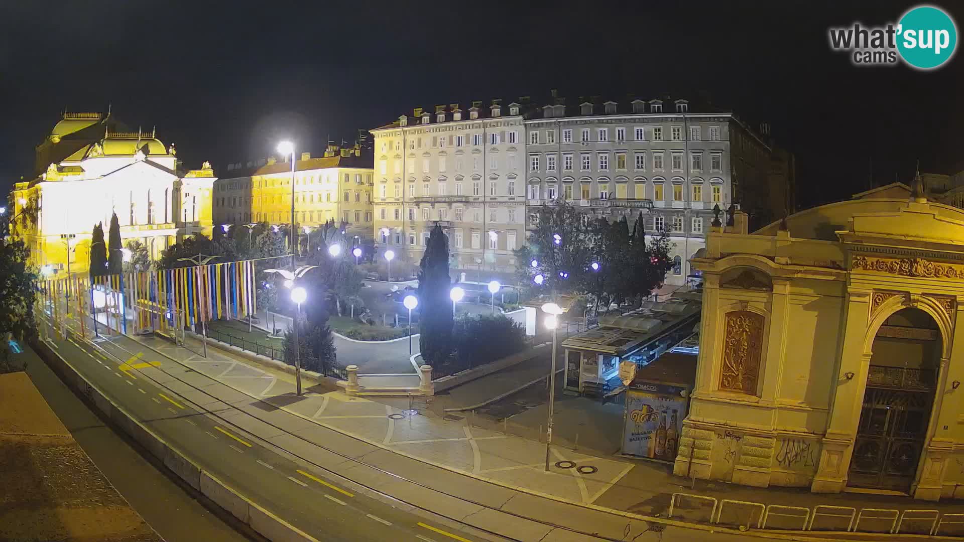 Webcam Rijeka – Park et Théâtre national croate Ivan pl. Zajc