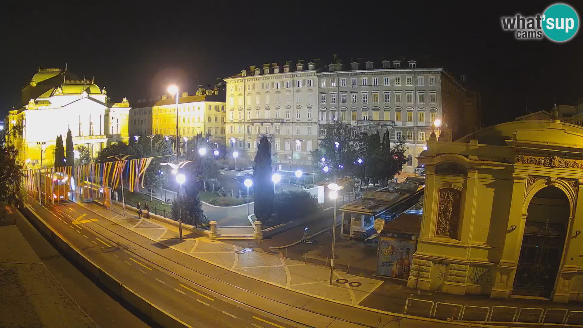 Webcam Rijeka – Park et Théâtre national croate Ivan pl. Zajc