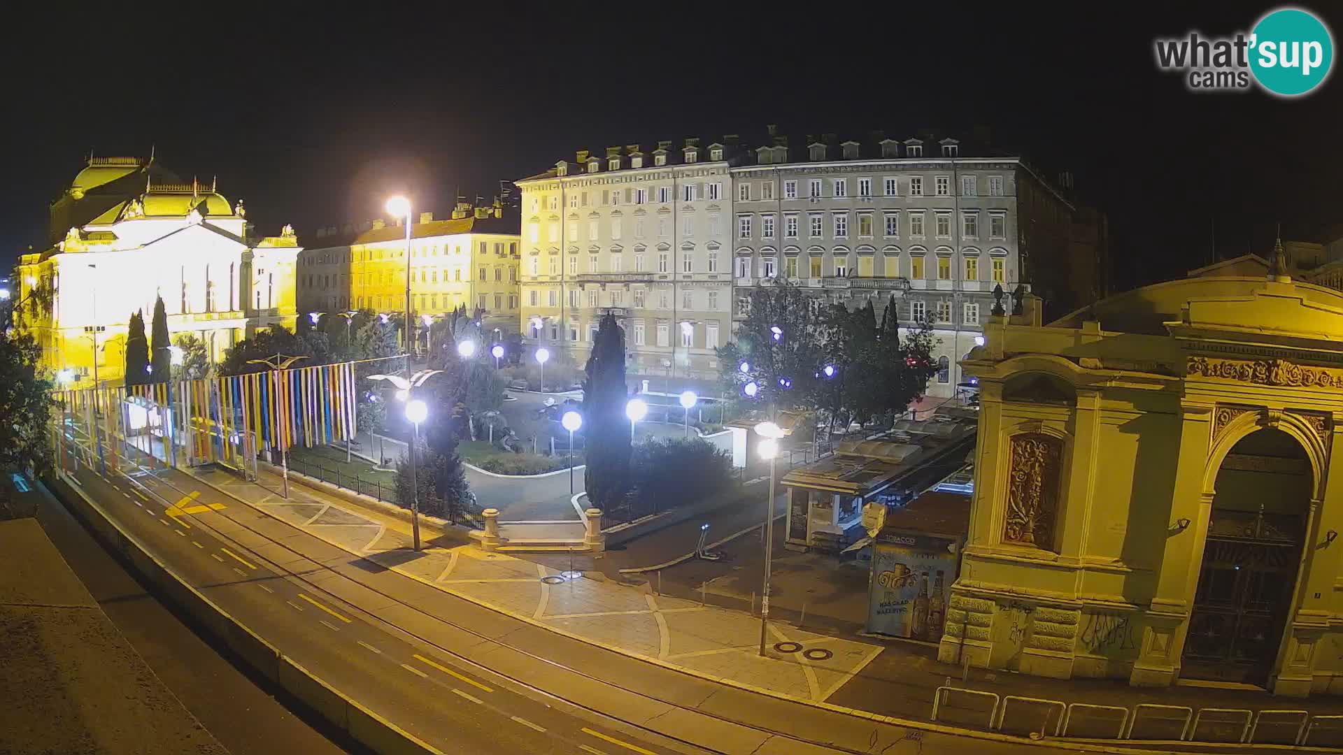 Webcam Rijeka – Park et Théâtre national croate Ivan pl. Zajc