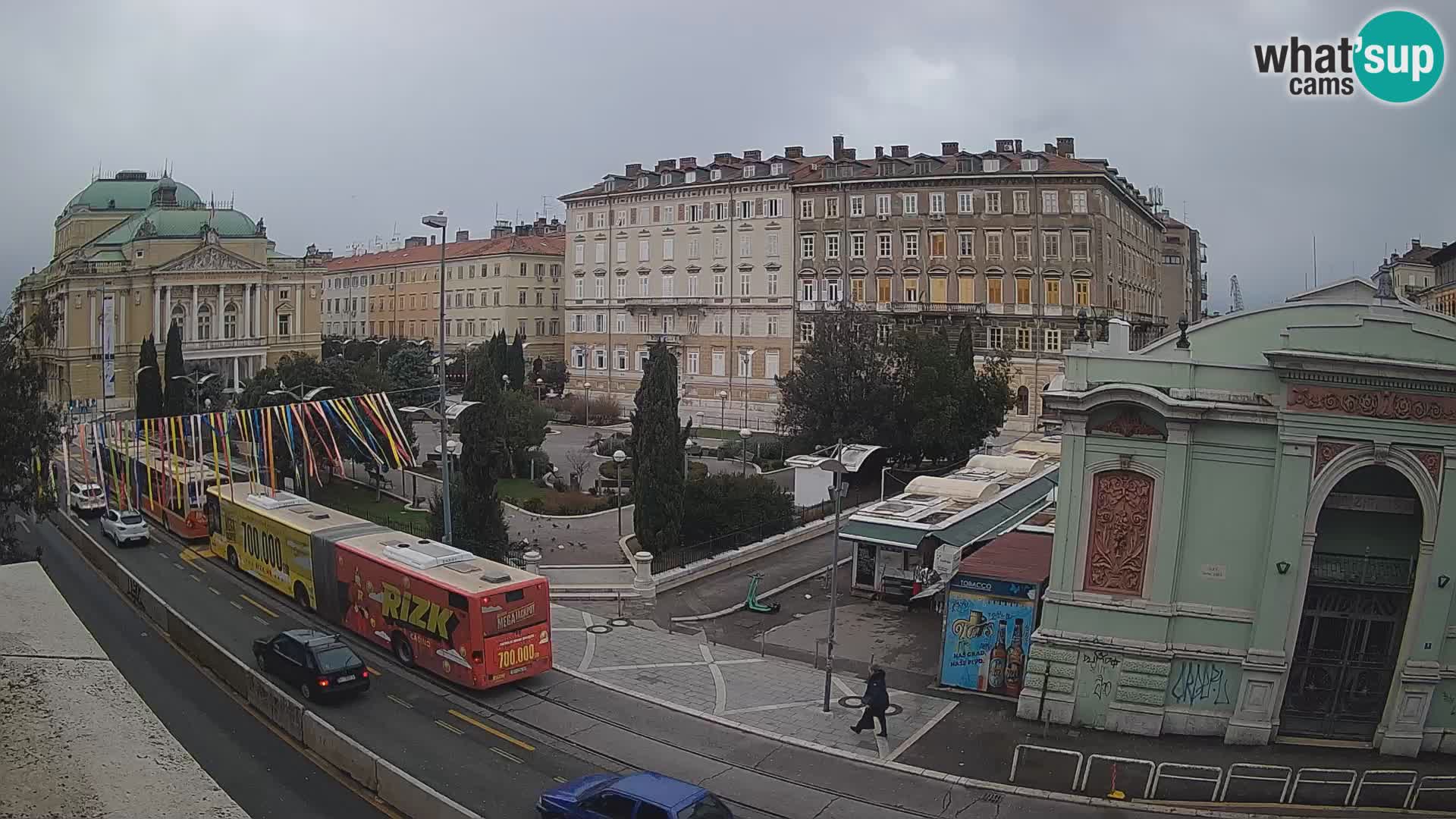 Webcam Rijeka – Parque i Teatro Nacional Croato Ivan pl. Zajc