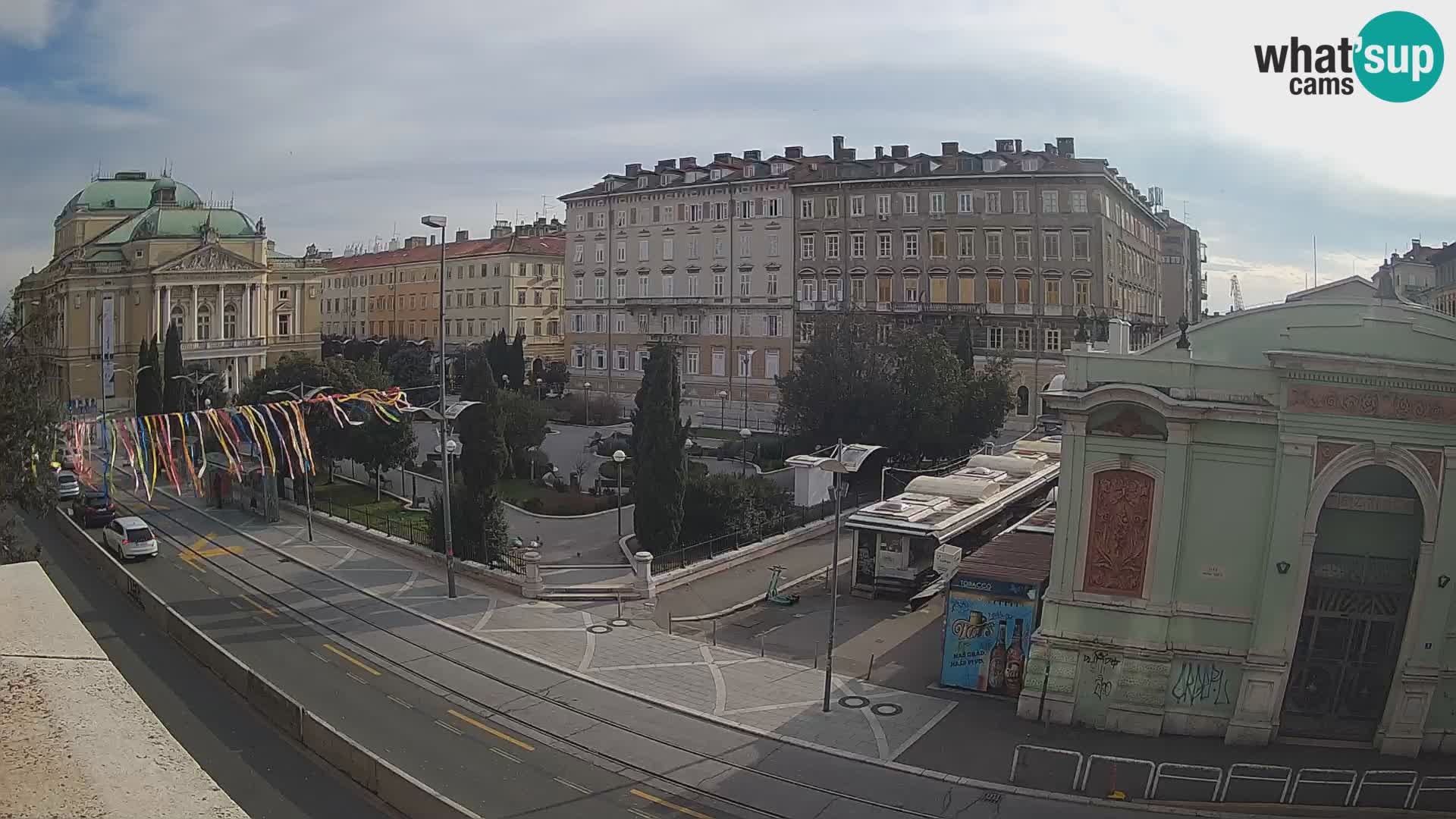 Webcam Rijeka – Park et Théâtre national croate Ivan pl. Zajc