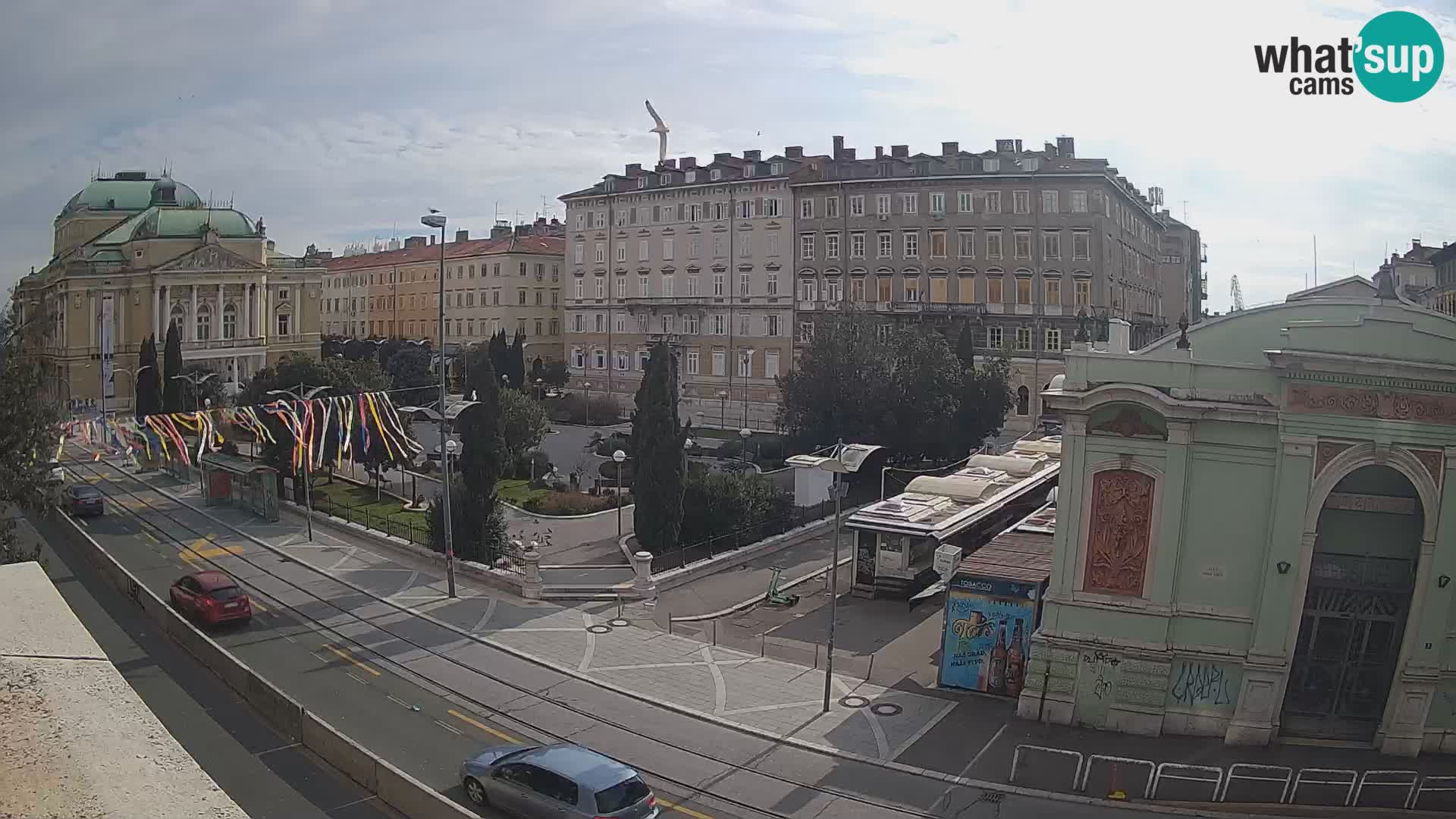 Webcam Rijeka – Park et Théâtre national croate Ivan pl. Zajc