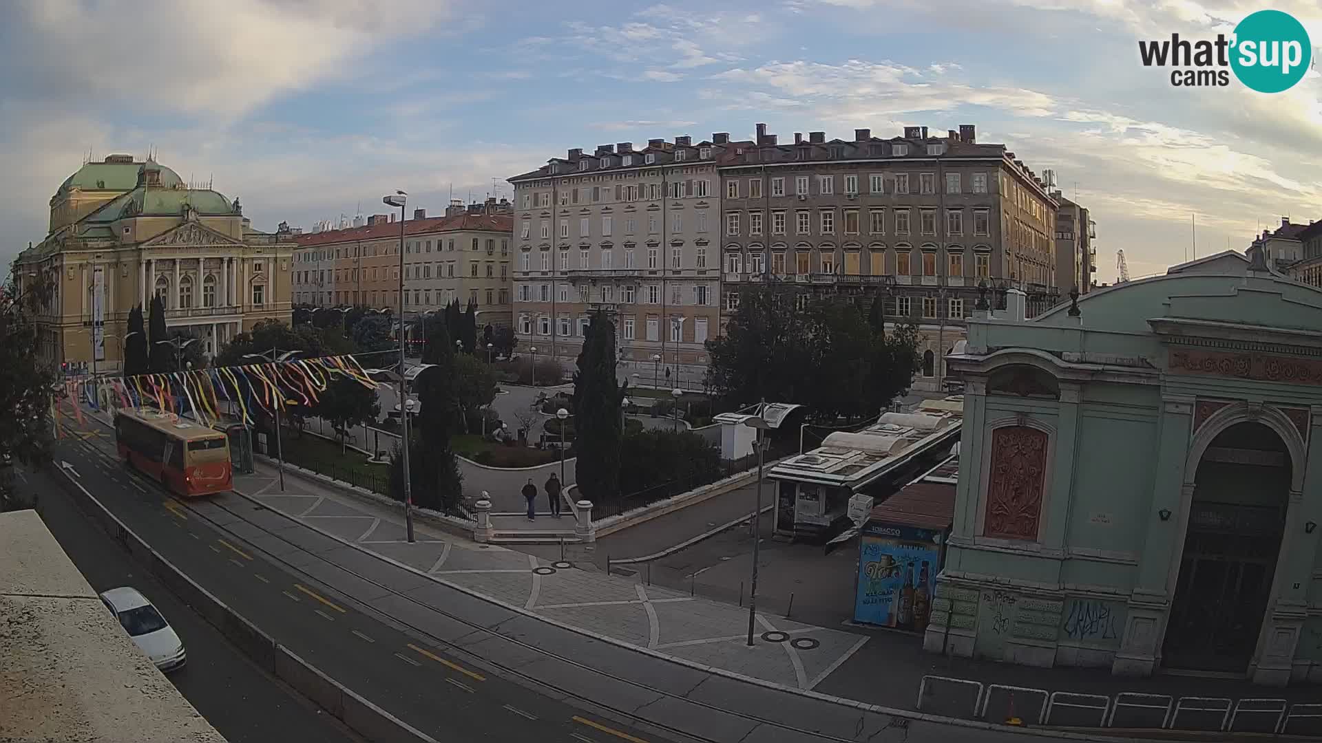 Webcam Rijeka – Park et Théâtre national croate Ivan pl. Zajc