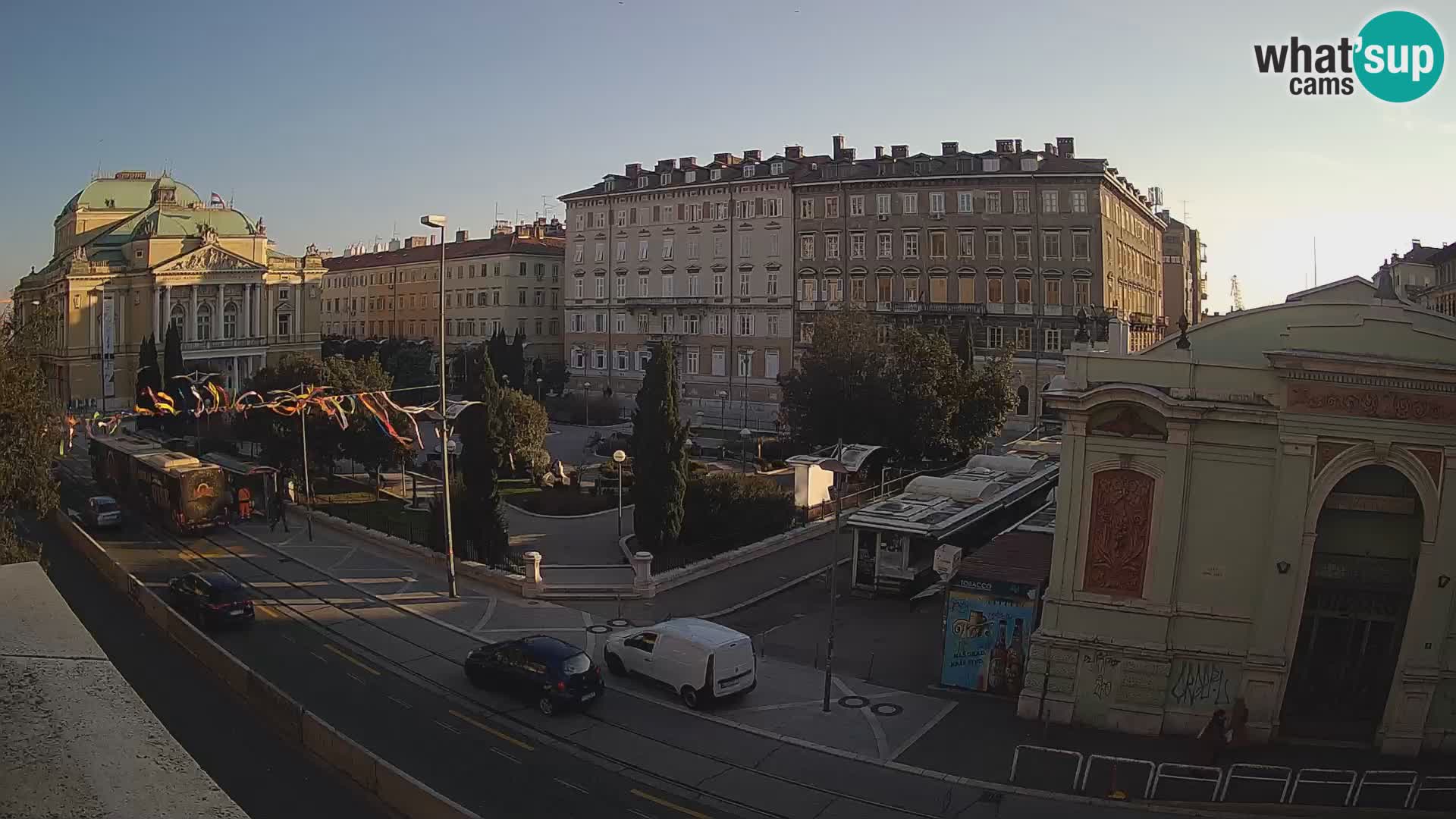 Webcam Rijeka – Parque i Teatro Nacional Croato Ivan pl. Zajc