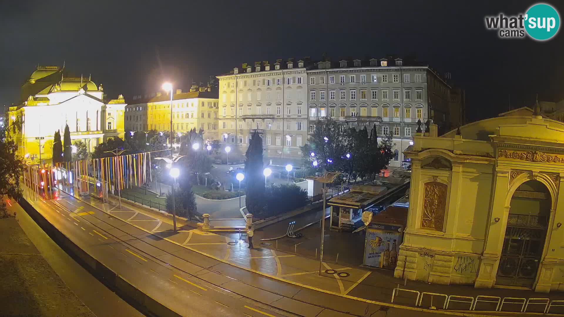 Webcam Fiume – Parco e Teatro nazionale Croato Ivan pl. Zajc