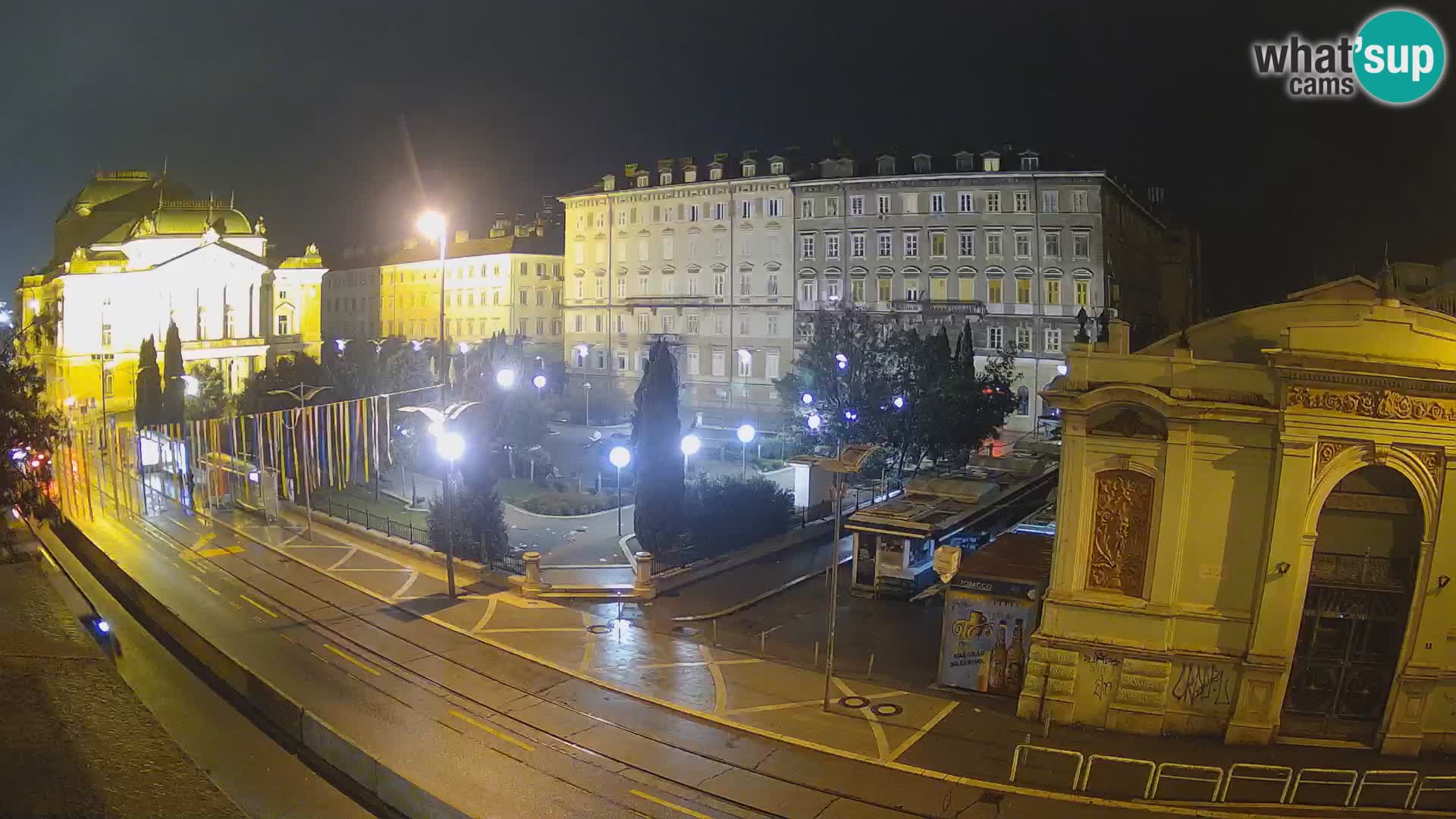 Webcam Rijeka – Park et Théâtre national croate Ivan pl. Zajc