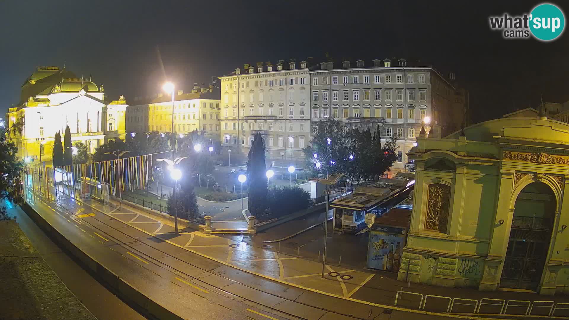 Webcam Fiume – Parco e Teatro nazionale Croato Ivan pl. Zajc