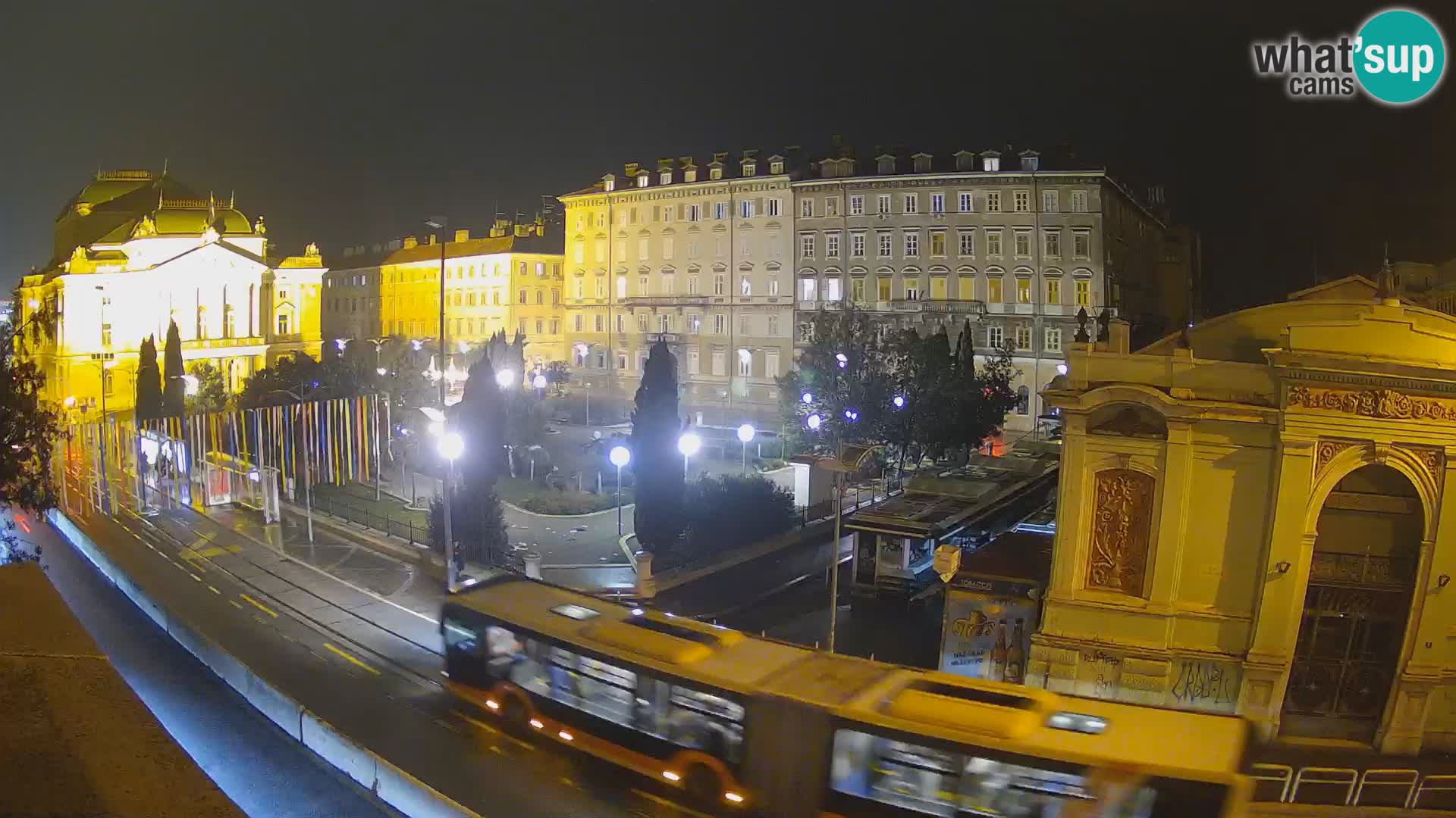 Webcam Rijeka – Park et Théâtre national croate Ivan pl. Zajc