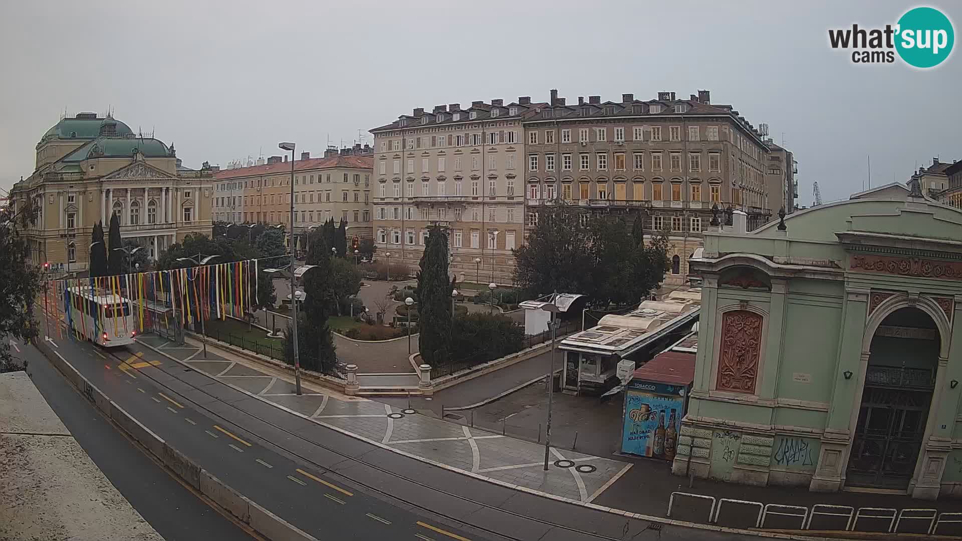 Webcam Fiume – Parco e Teatro nazionale Croato Ivan pl. Zajc