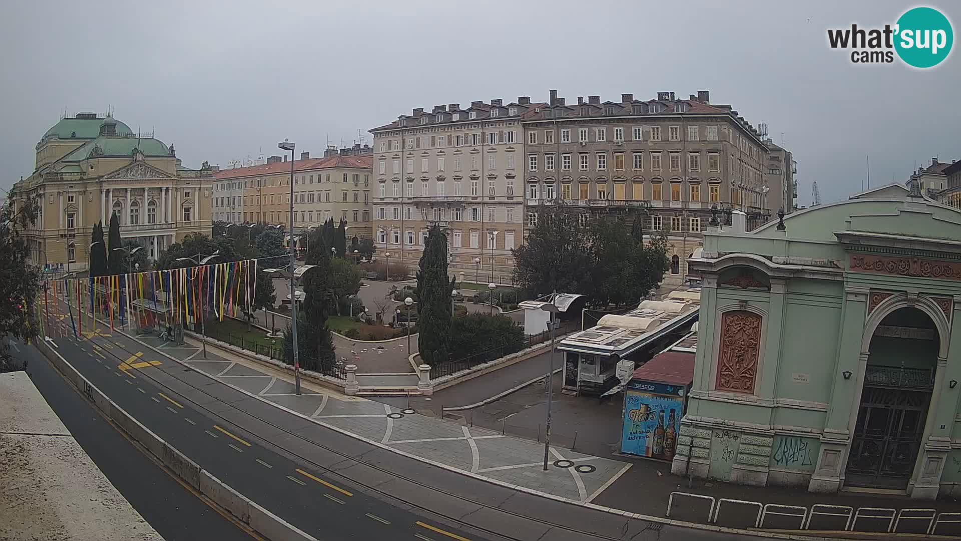 Webcam Rijeka – Park et Théâtre national croate Ivan pl. Zajc