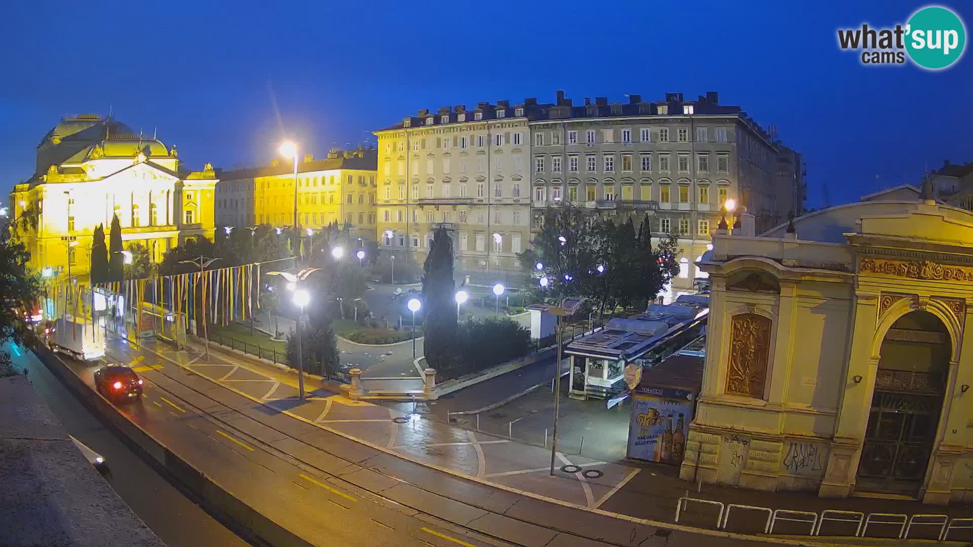 Webcam Rijeka – Parque i Teatro Nacional Croato Ivan pl. Zajc