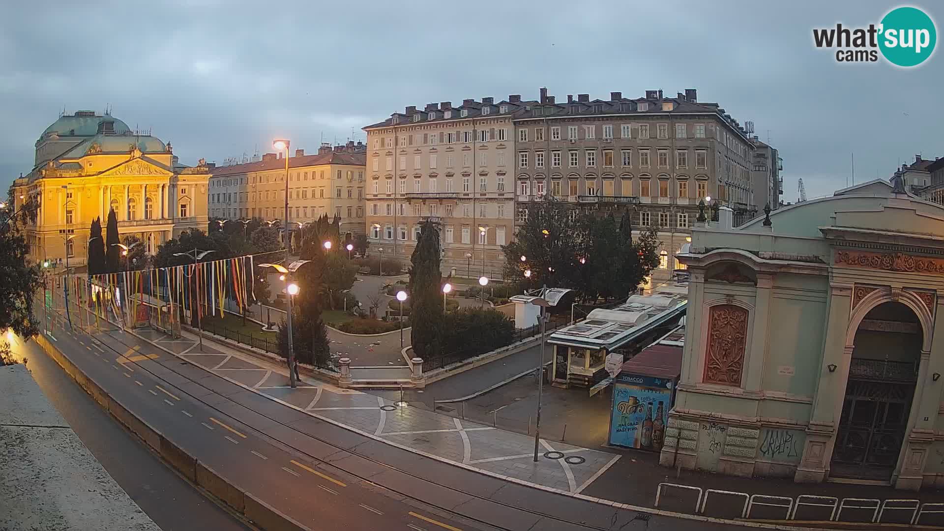 Webcam Rijeka – Park and  Croatian National Theatre Ivan pl. Zajc