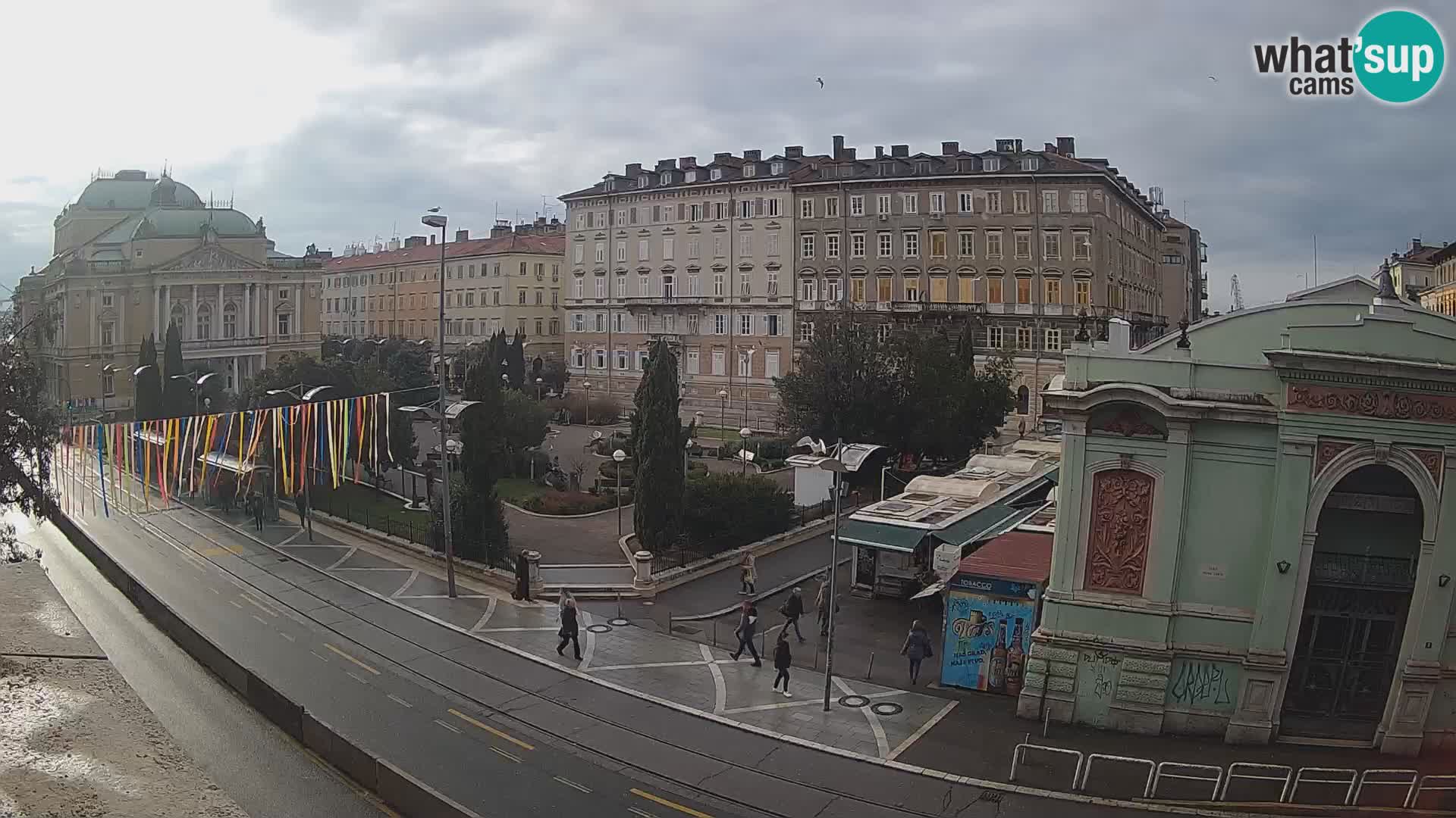 Webcam Rijeka – Park et Théâtre national croate Ivan pl. Zajc