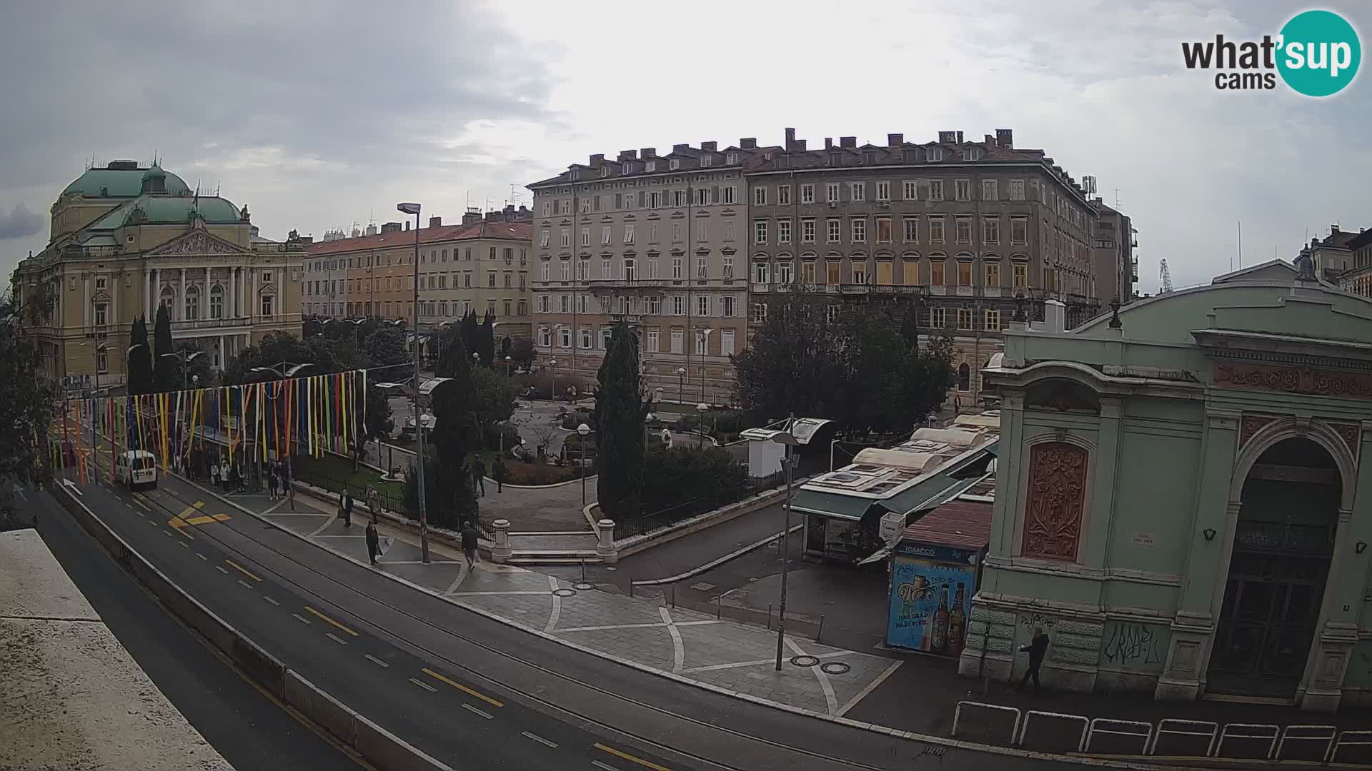 Webcam Rijeka – Park et Théâtre national croate Ivan pl. Zajc