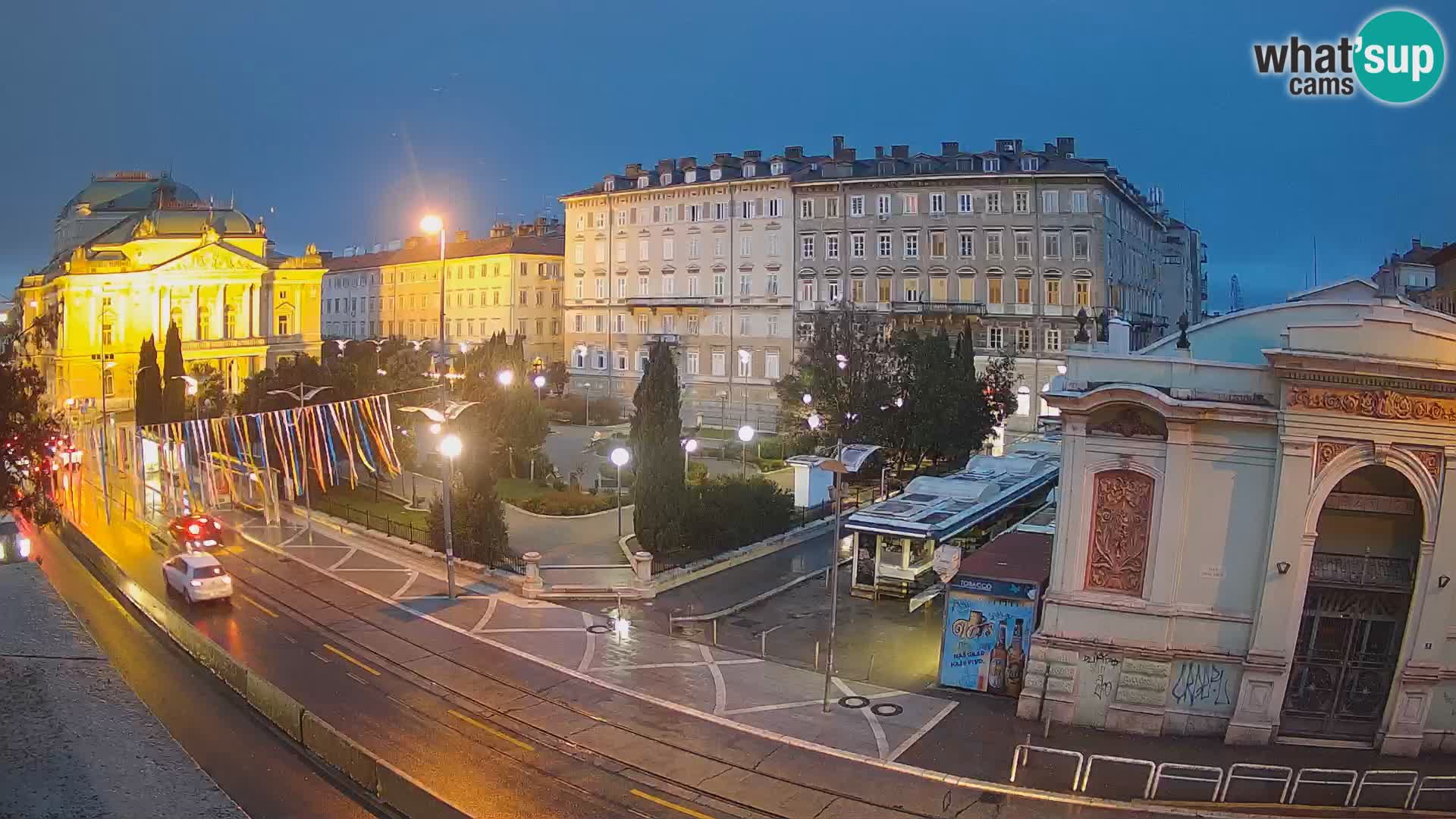 Webcam Rijeka – Parque i Teatro Nacional Croato Ivan pl. Zajc