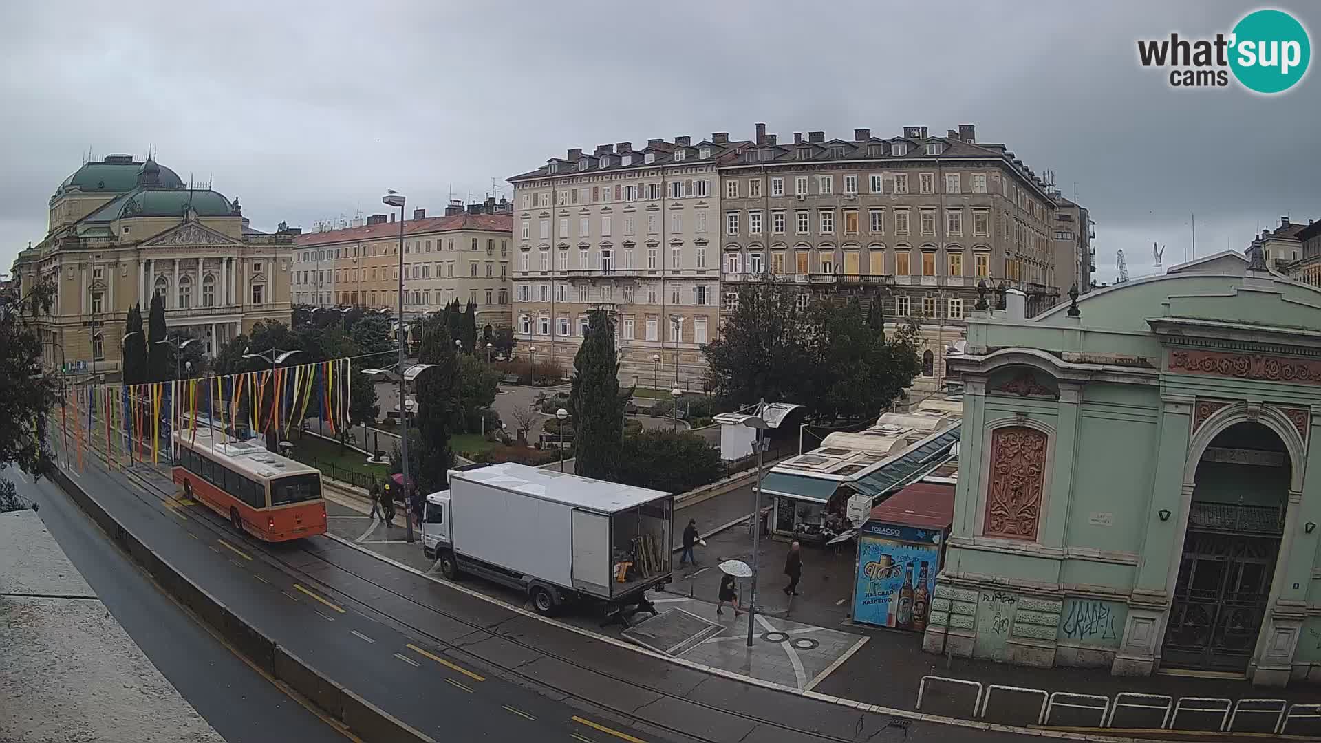 Webcam Rijeka – Park and  Croatian National Theatre Ivan pl. Zajc