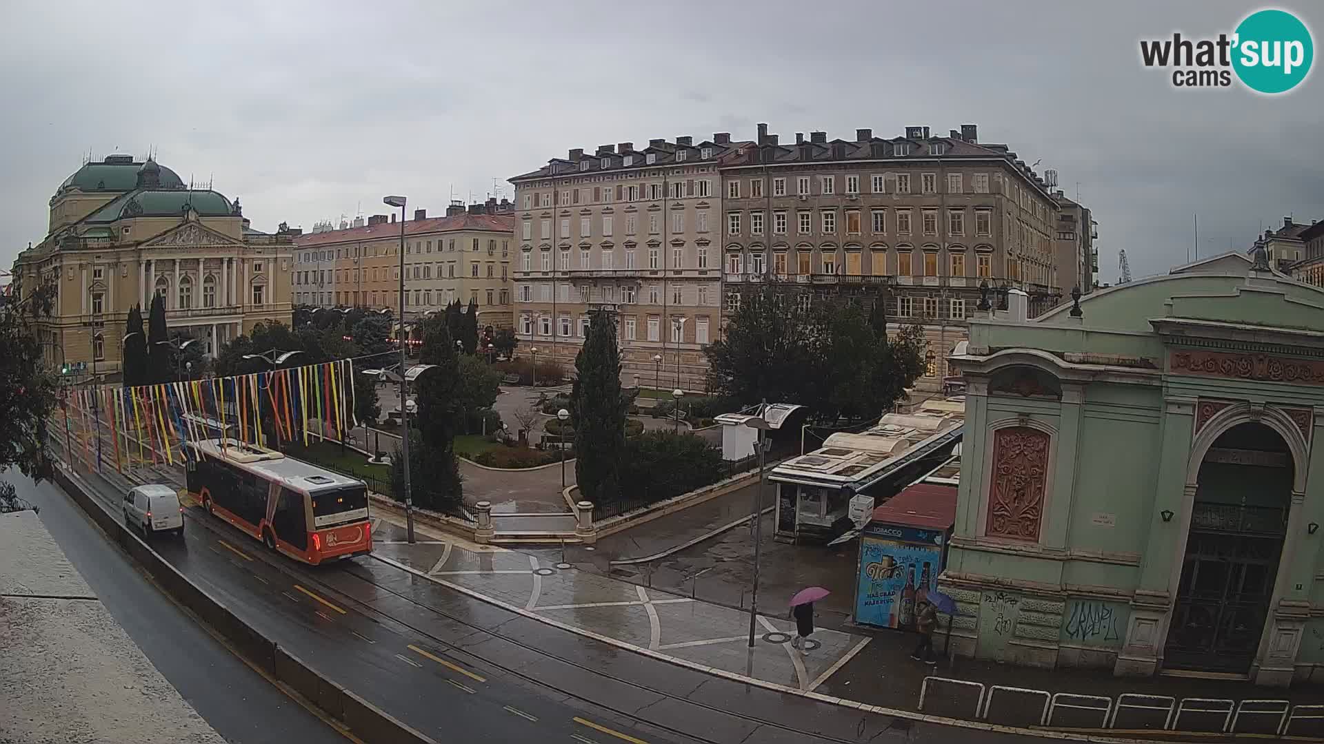 Webcam Rijeka – Park and  Croatian National Theatre Ivan pl. Zajc