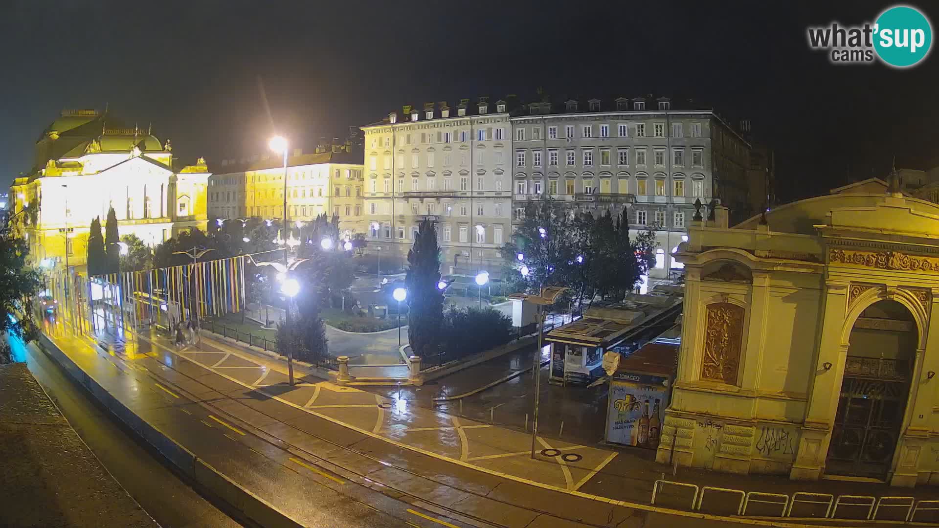 Webcam Rijeka – Park et Théâtre national croate Ivan pl. Zajc