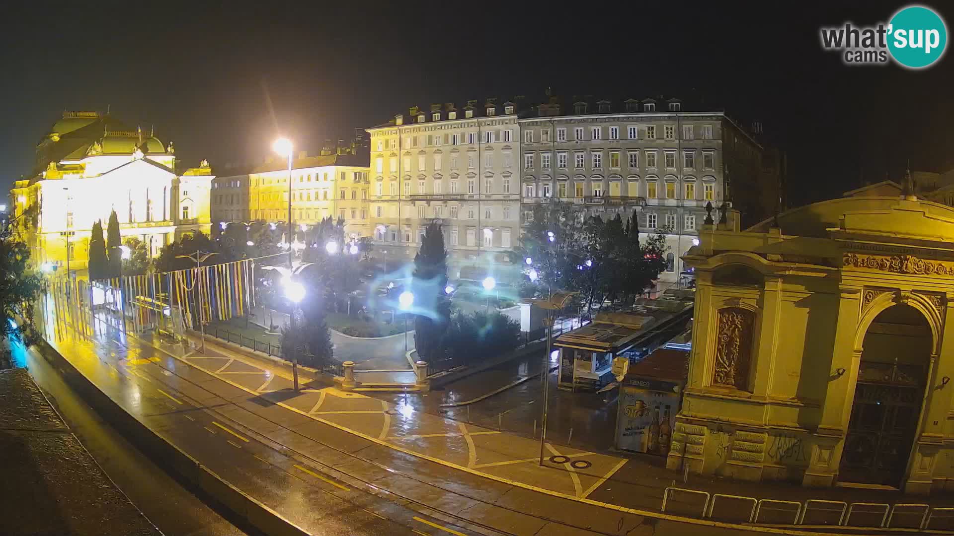 Webcam Rijeka – Park et Théâtre national croate Ivan pl. Zajc