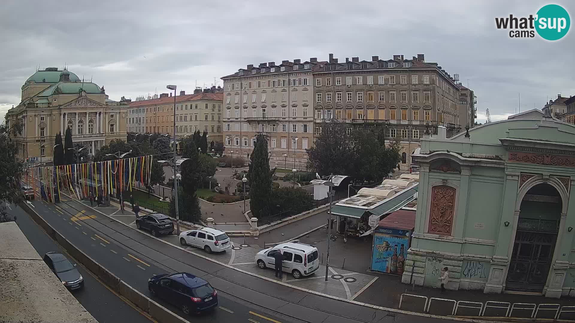 Webcam Rijeka – Park et Théâtre national croate Ivan pl. Zajc