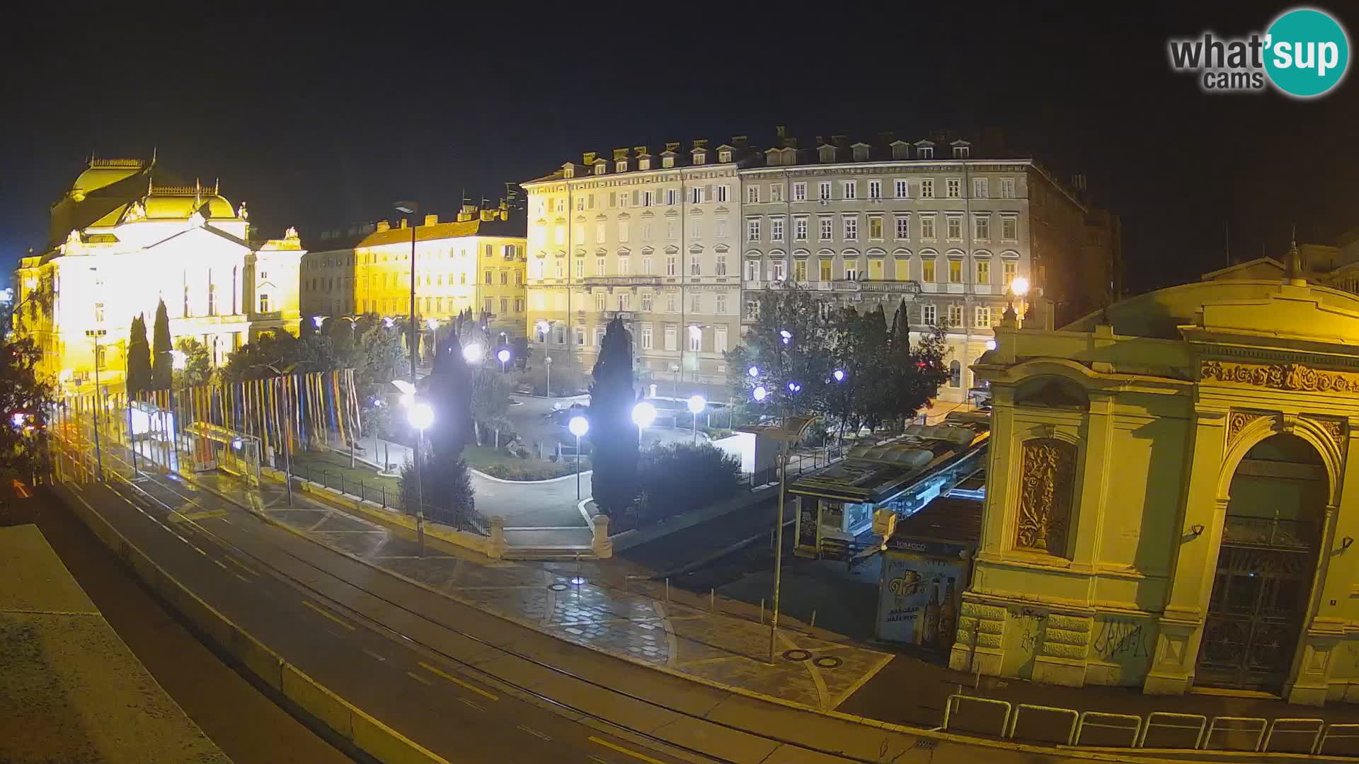 Webcam Rijeka – Park et Théâtre national croate Ivan pl. Zajc