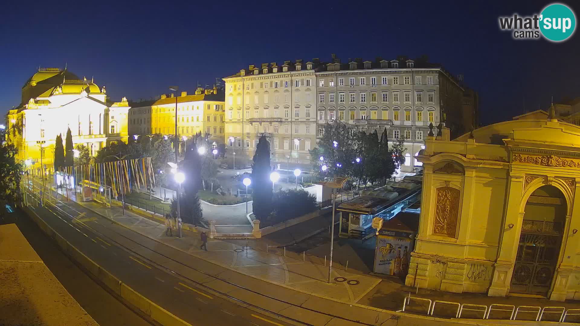 Webcam Rijeka – Park et Théâtre national croate Ivan pl. Zajc