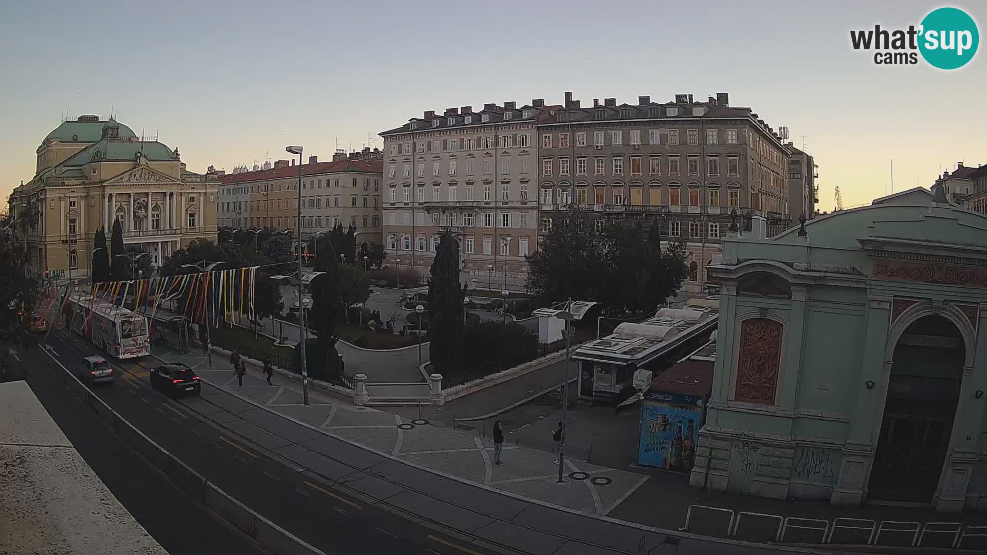 Webcam Rijeka – Park et Théâtre national croate Ivan pl. Zajc