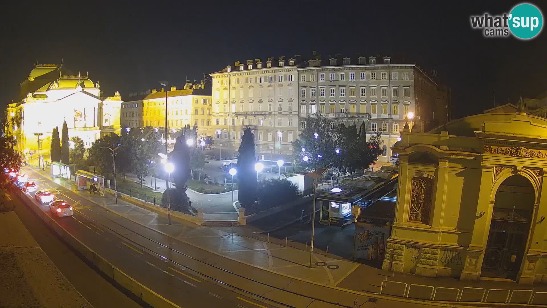 Webcam Fiume – Parco e Teatro nazionale Croato Ivan pl. Zajc