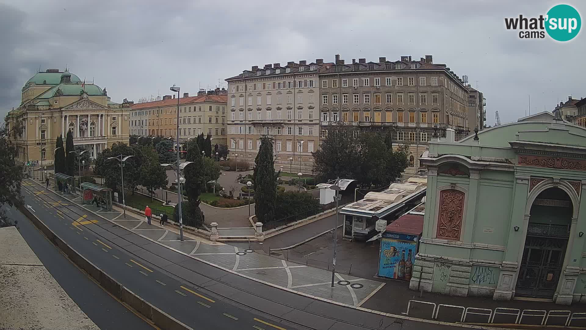 Webcam Rijeka – Park et Théâtre national croate Ivan pl. Zajc