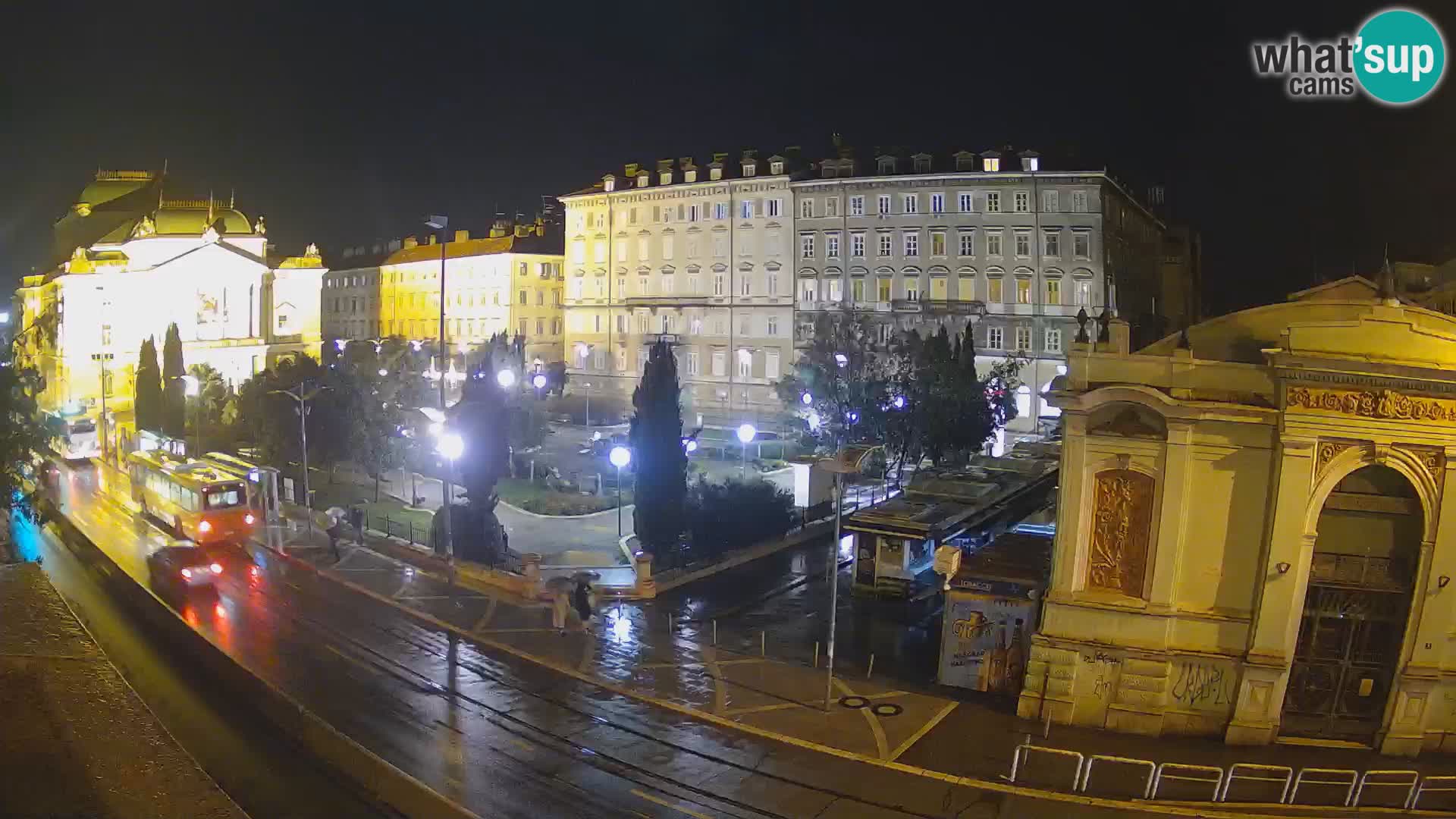 Webcam Rijeka – Park et Théâtre national croate Ivan pl. Zajc