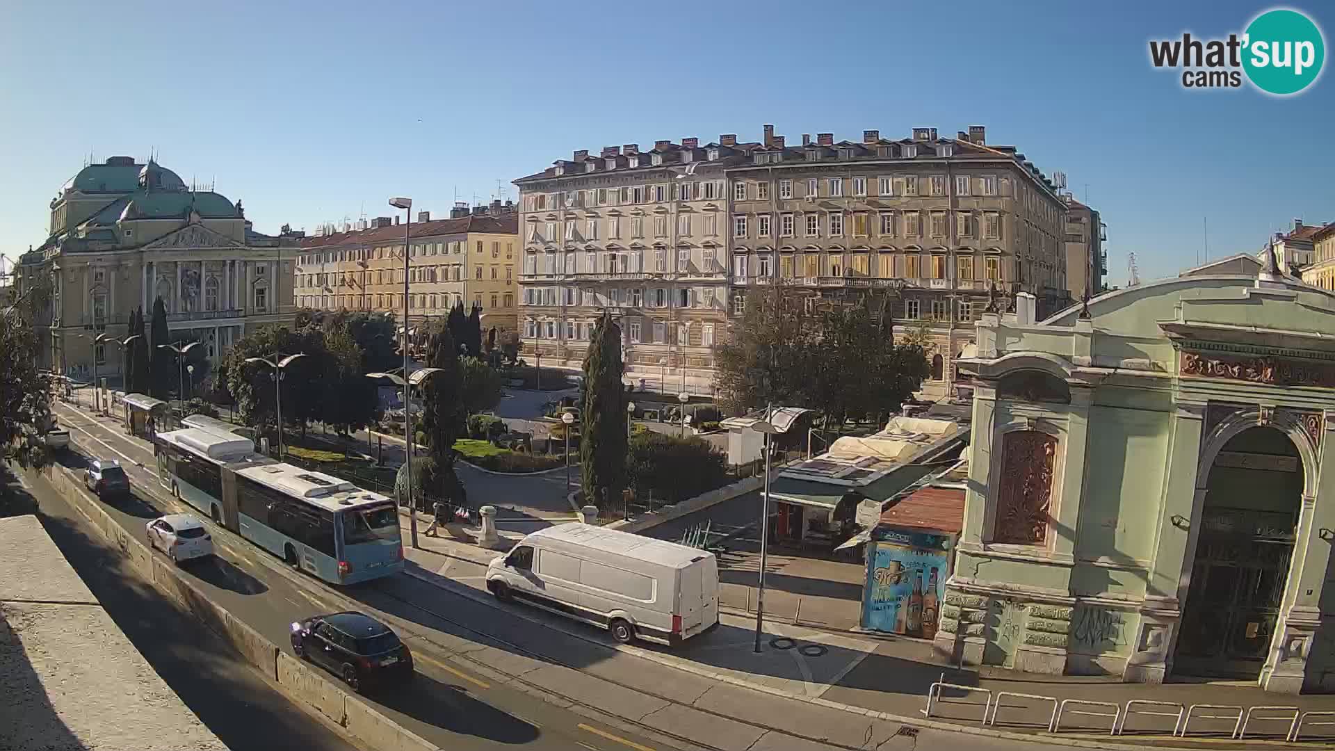 Webcam Rijeka – Parque i Teatro Nacional Croato Ivan pl. Zajc