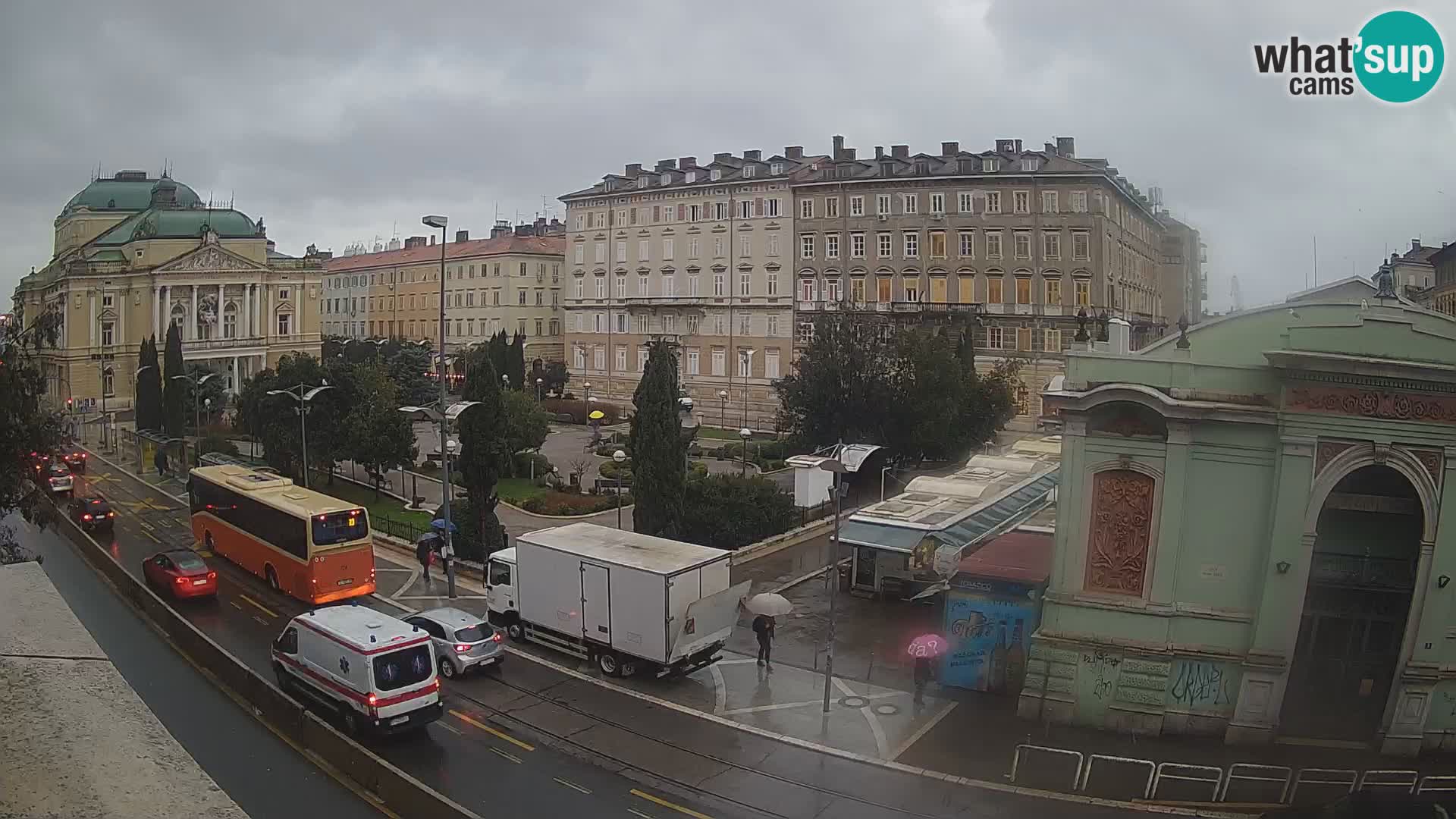 Webcam Rijeka – Parque i Teatro Nacional Croato Ivan pl. Zajc