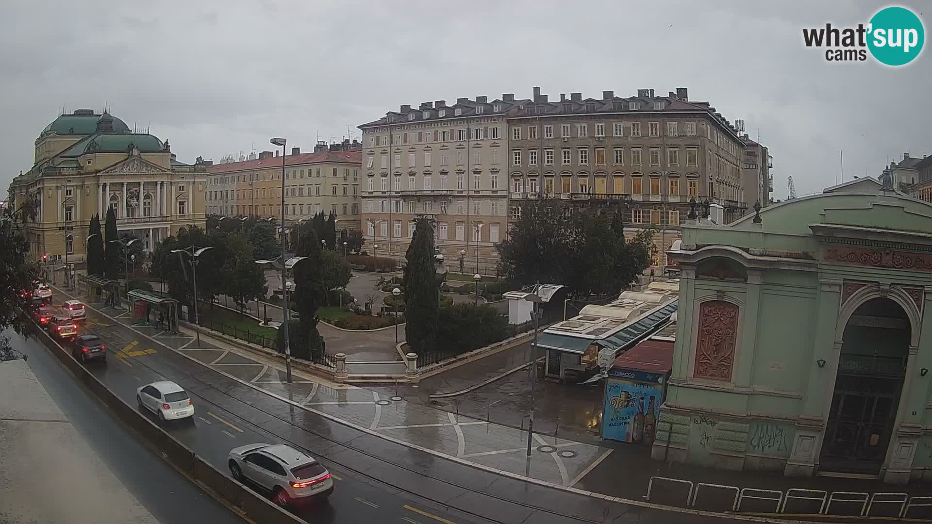 Webcam Rijeka – Park et Théâtre national croate Ivan pl. Zajc