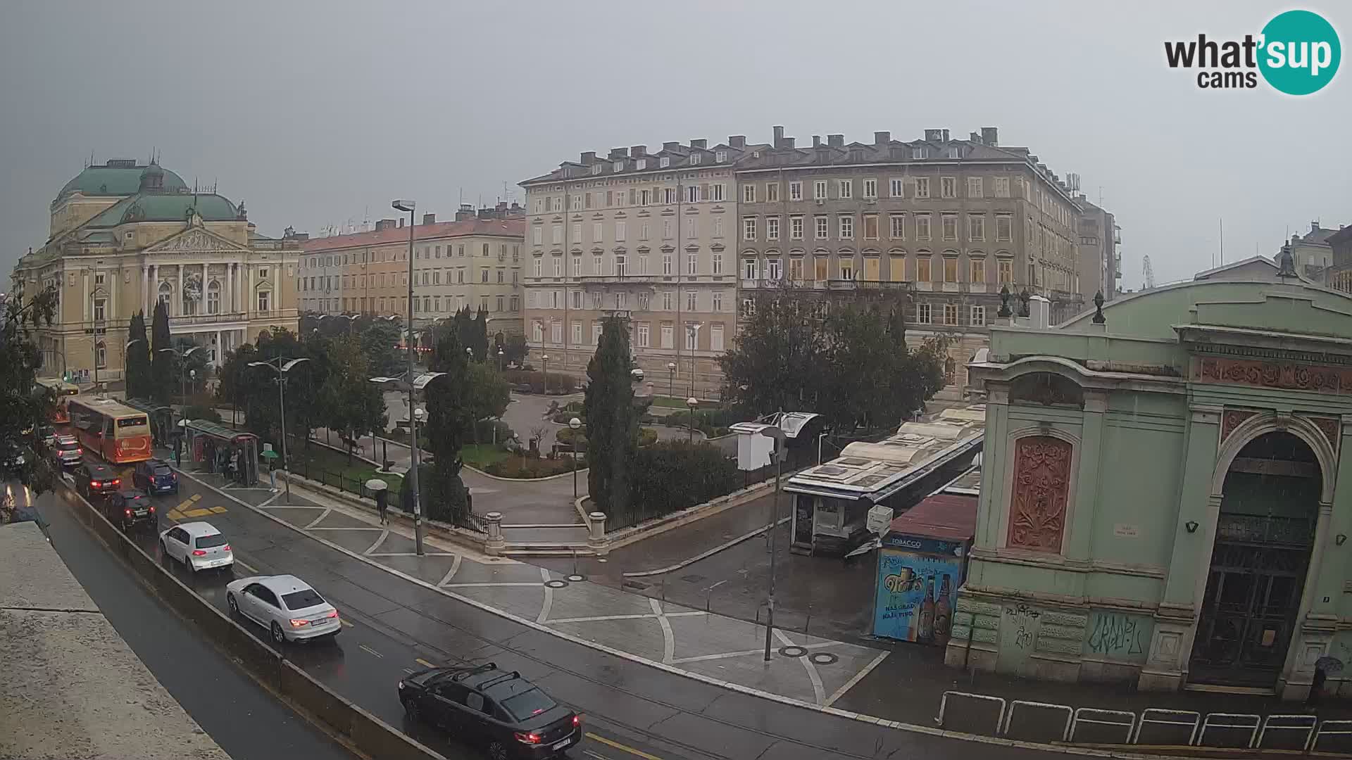 Webcam Rijeka – Park et Théâtre national croate Ivan pl. Zajc