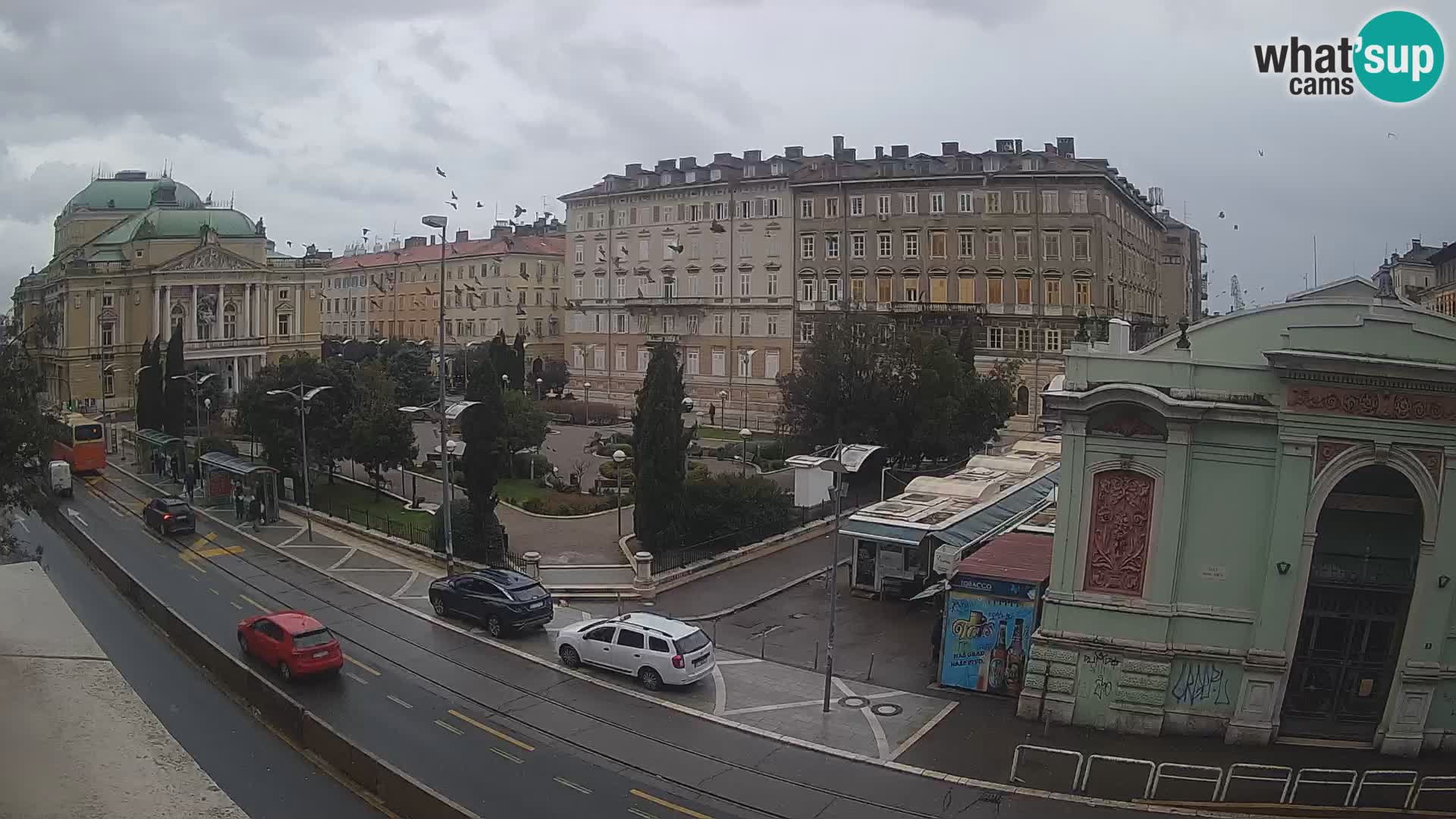 Webcam Rijeka – Park et Théâtre national croate Ivan pl. Zajc