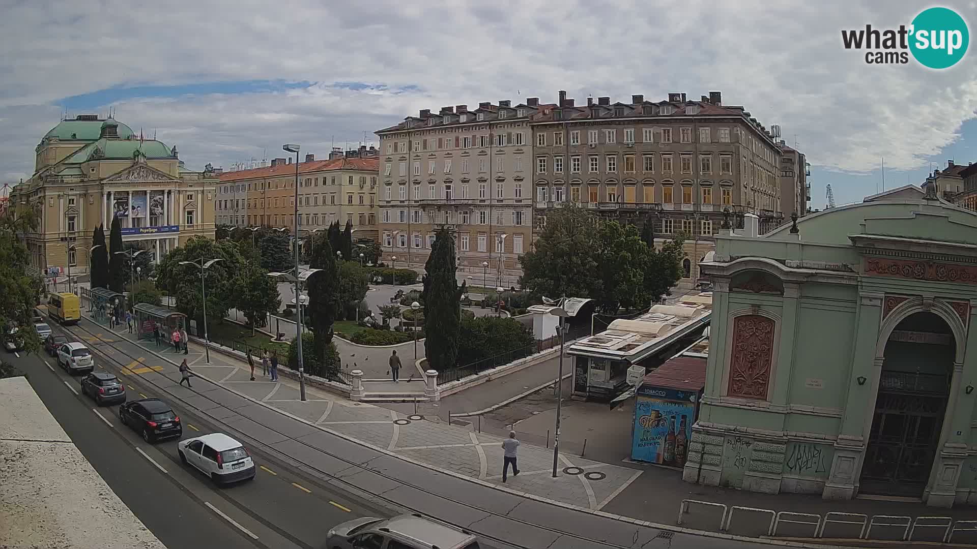 Webcam Rijeka – Park et Théâtre national croate Ivan pl. Zajc