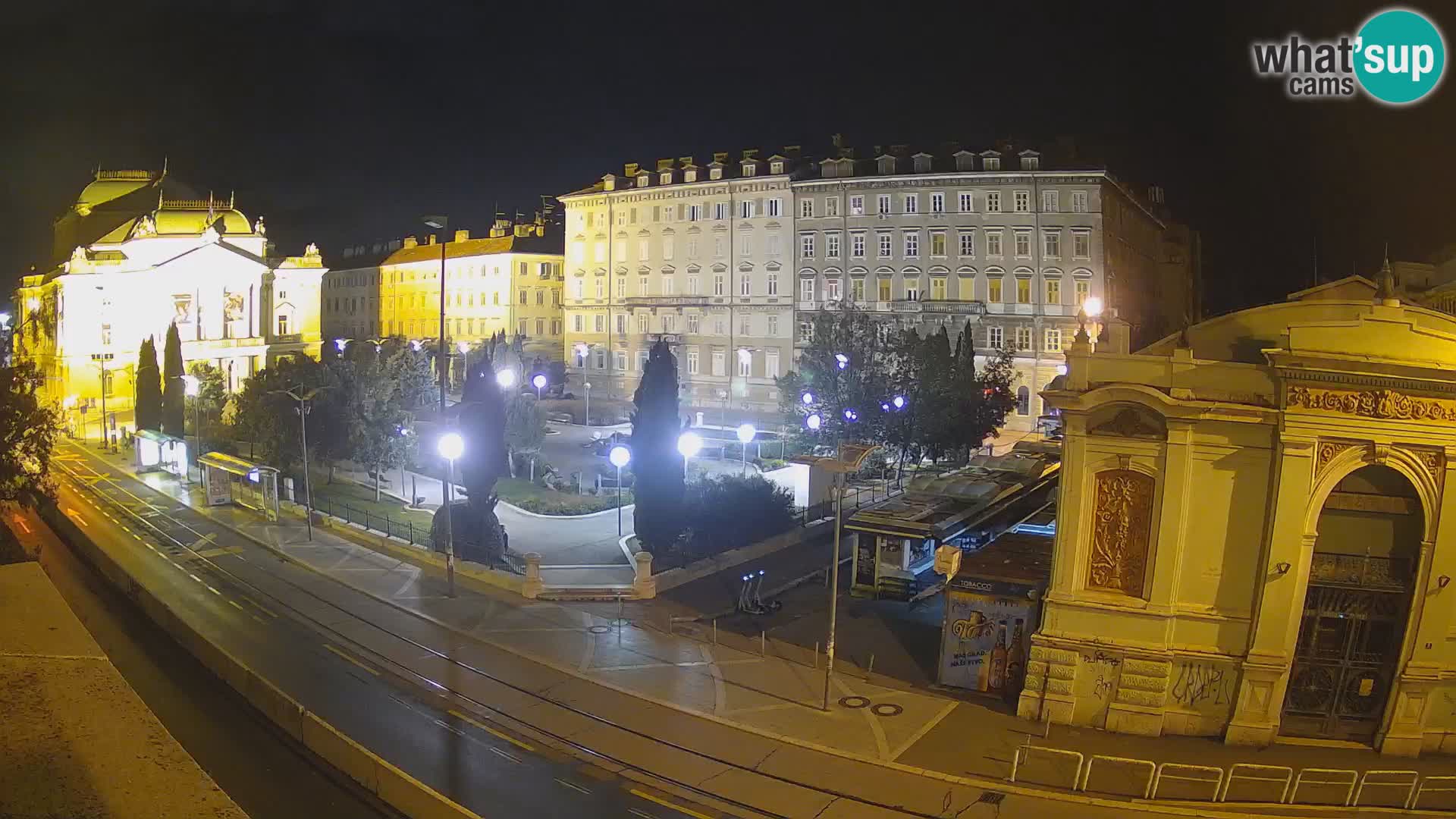 Webcam Rijeka – Park et Théâtre national croate Ivan pl. Zajc