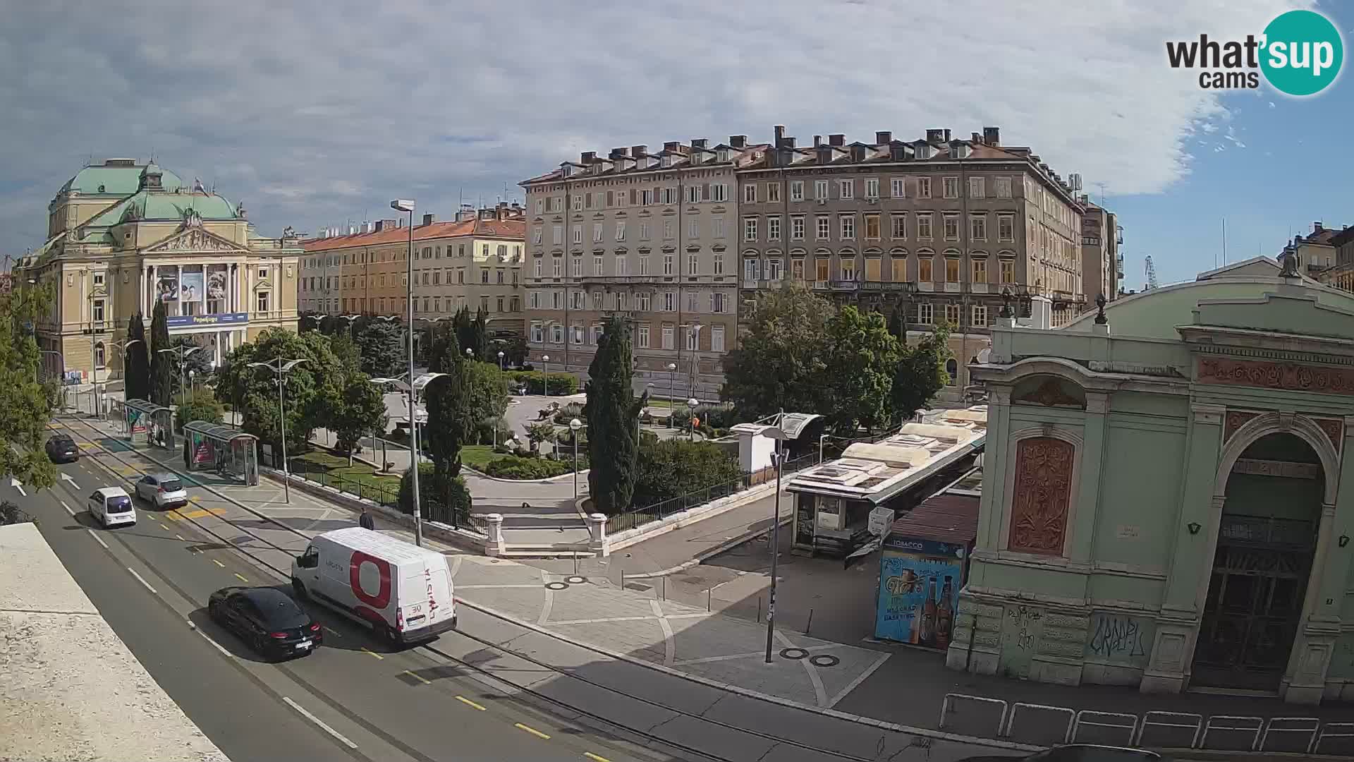 Webcam Fiume – Parco e Teatro nazionale Croato Ivan pl. Zajc
